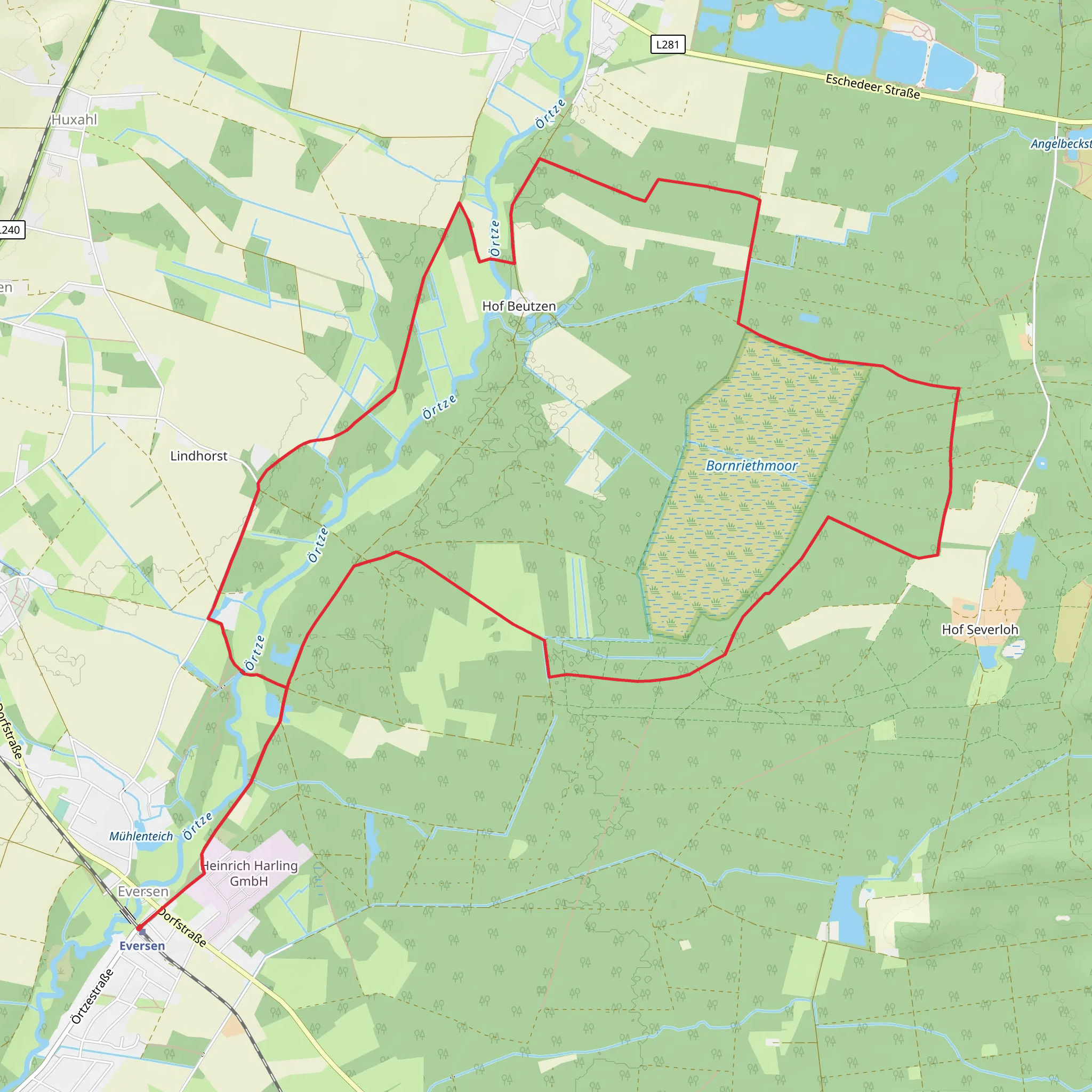Eversen and Bornriethmoor Loop mobile static map