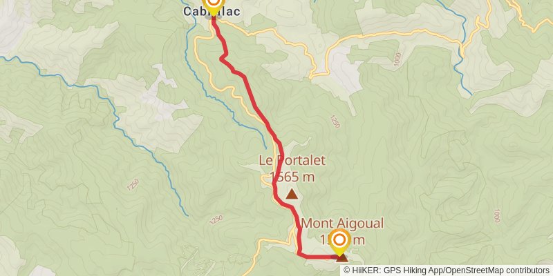 Tour of Mont Aigoual alt 1 Map