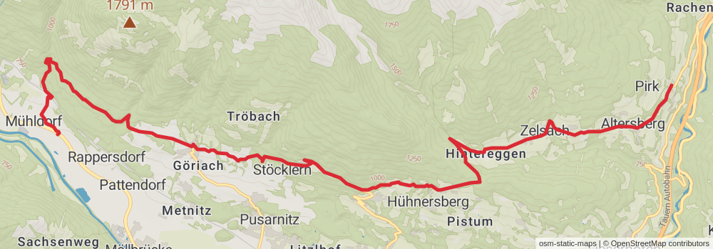 Alpe Adria Walk stage 10 Map