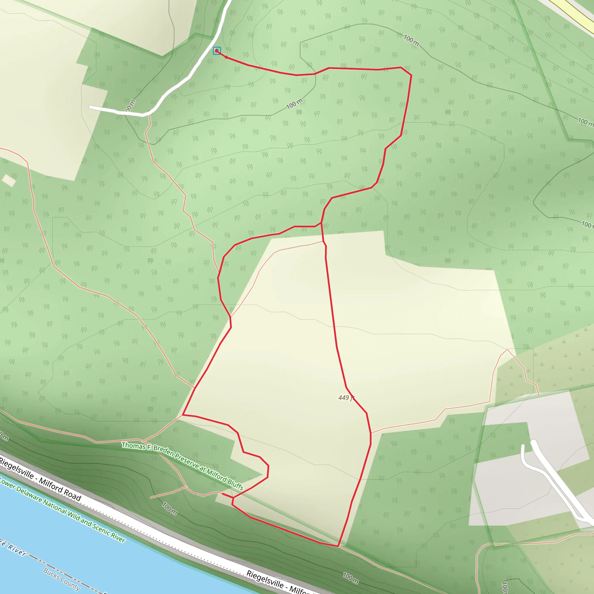 Delaware River Overlook Loop mobile static map
