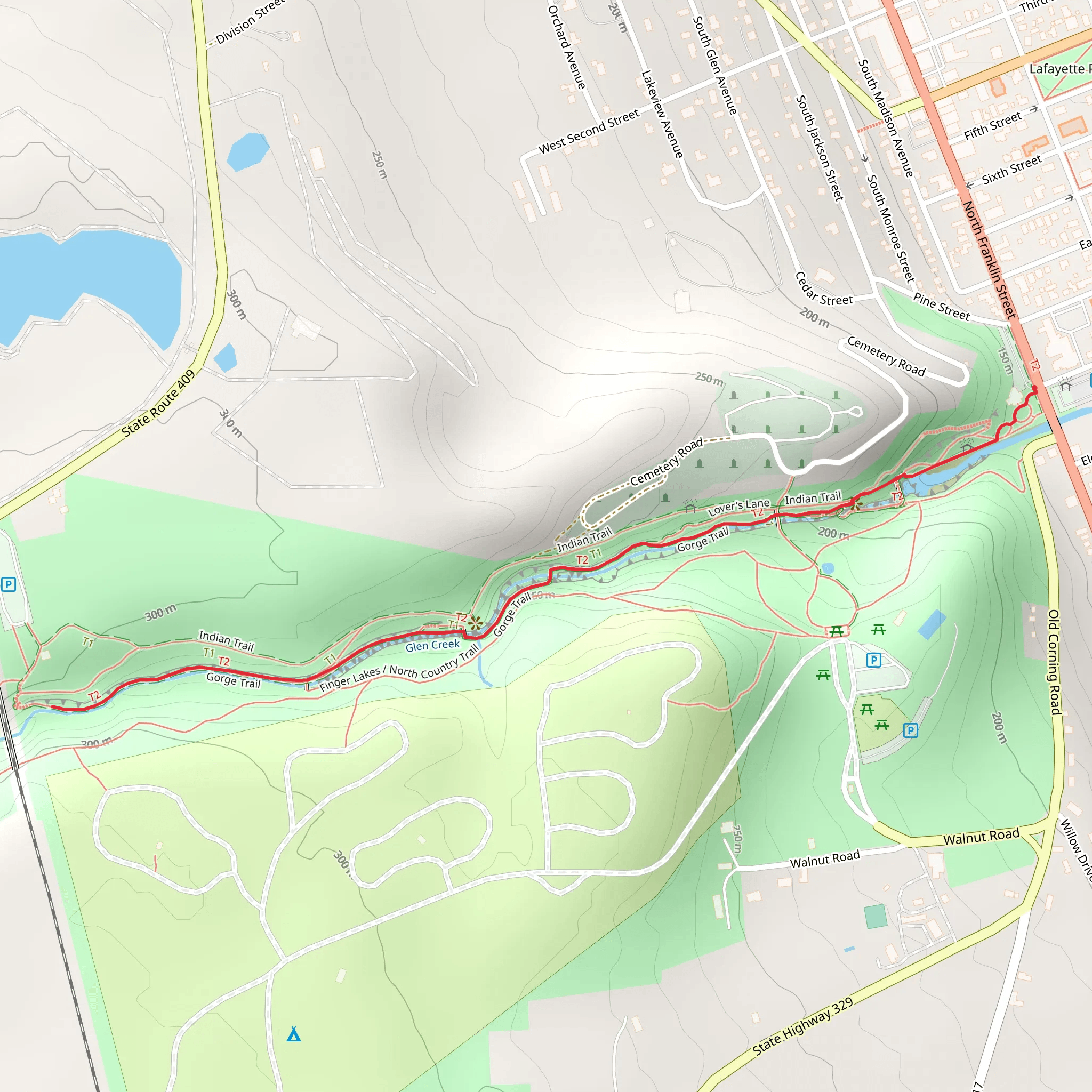 Gorge Trail from Glen Creek mobile static map
