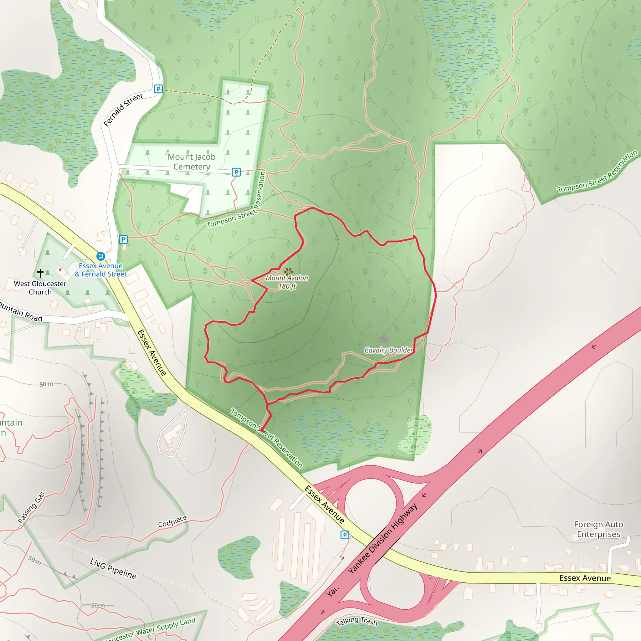 Mount Avalon Loop from Essex Avenue mobile static map