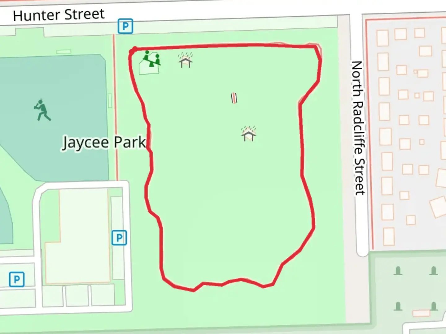 An image depicting the trail Jaycee Park Loop and its surrounding area.