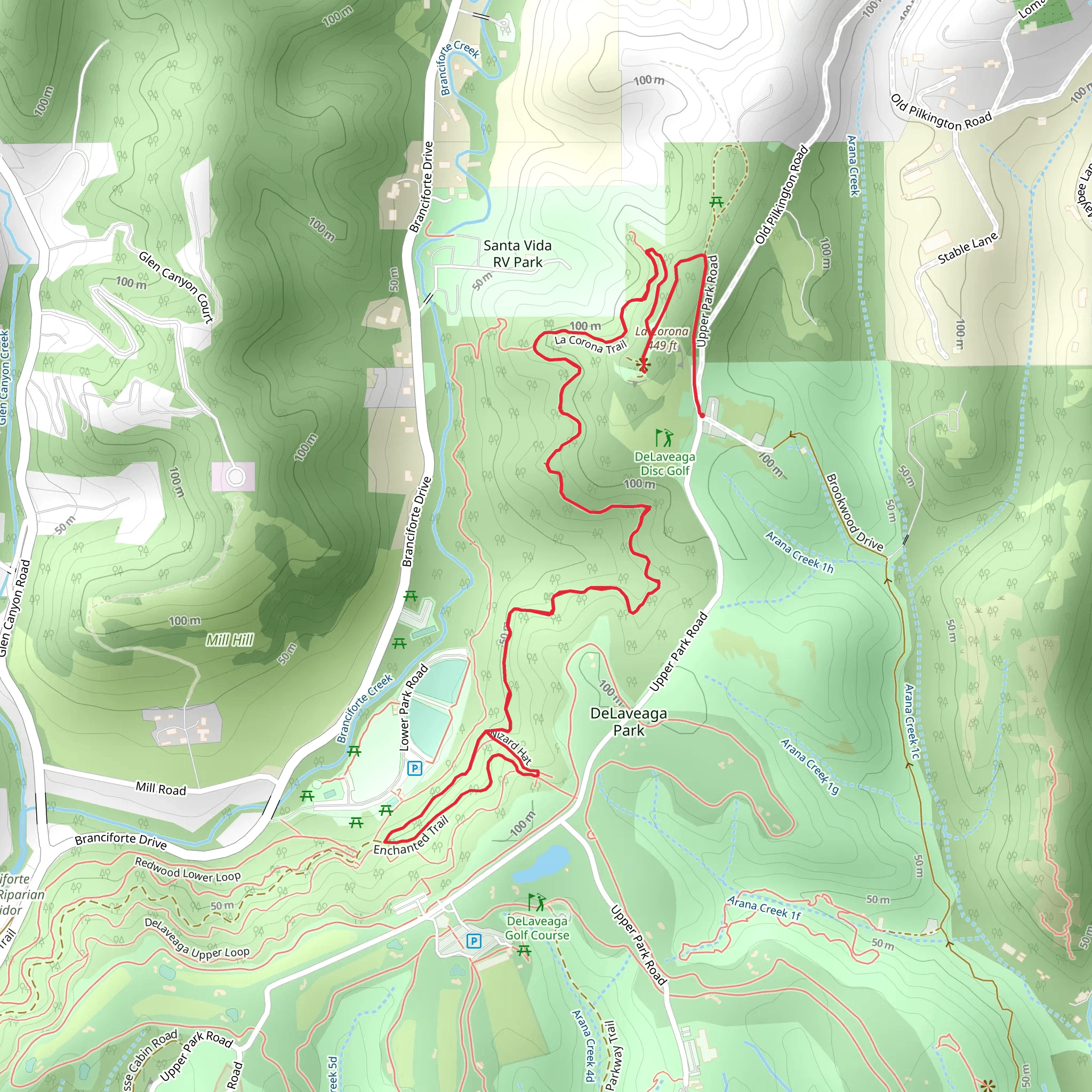 La Corona and Enchanted Loop Trail mobile static map