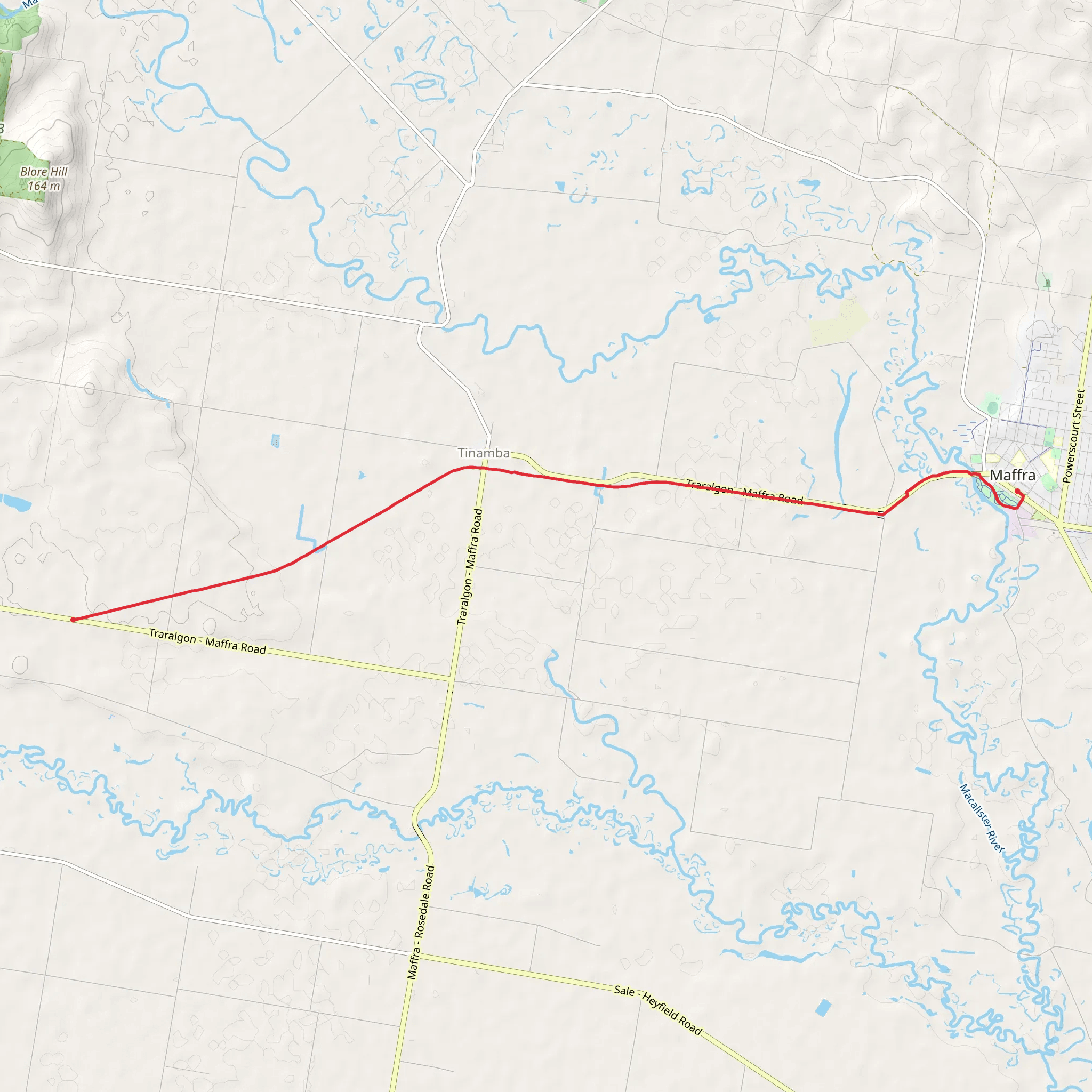 Gippsland Plains Rail Trail - Heyfield to Maffra mobile static map