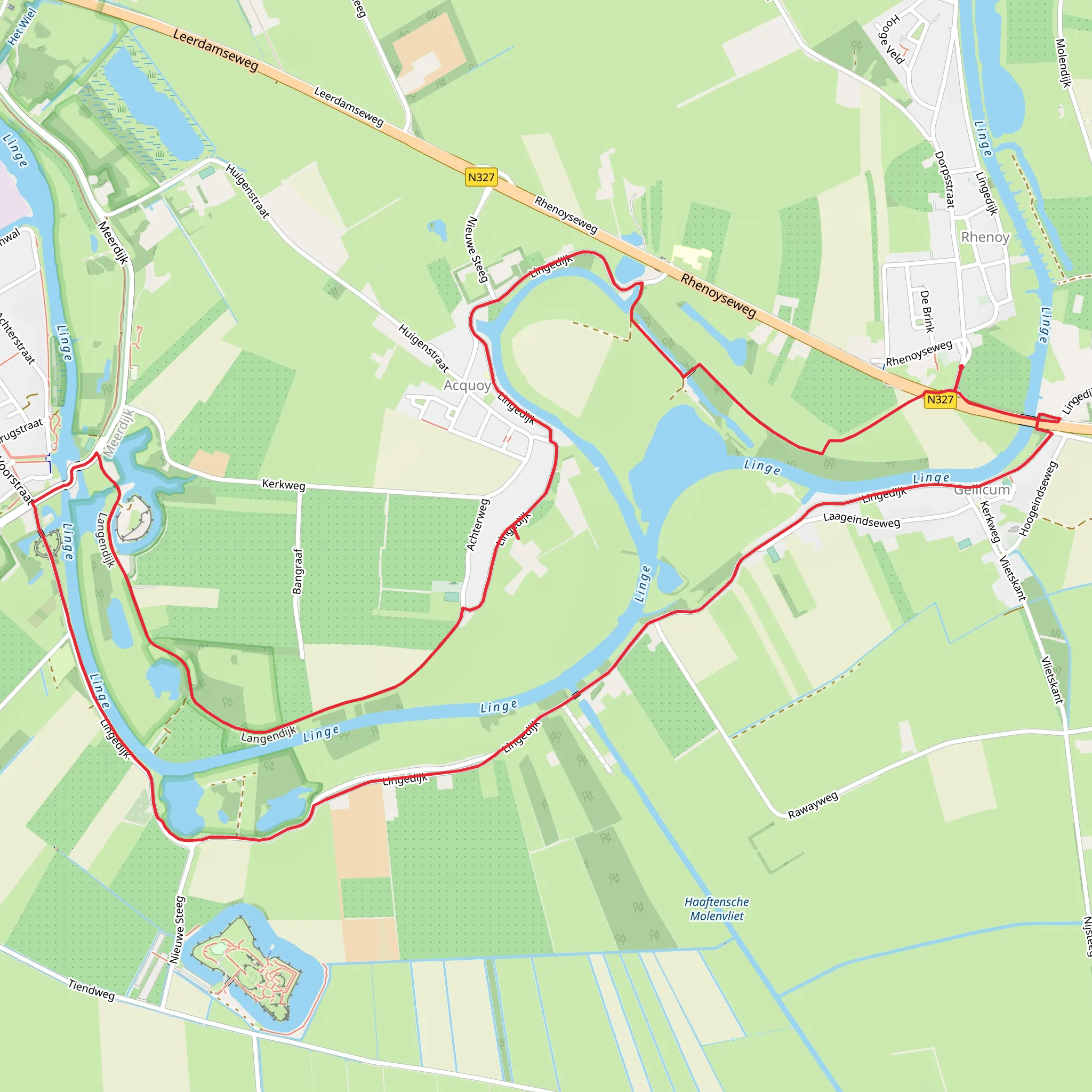 Heersdijkbrug and Lingedijk Loop mobile static map