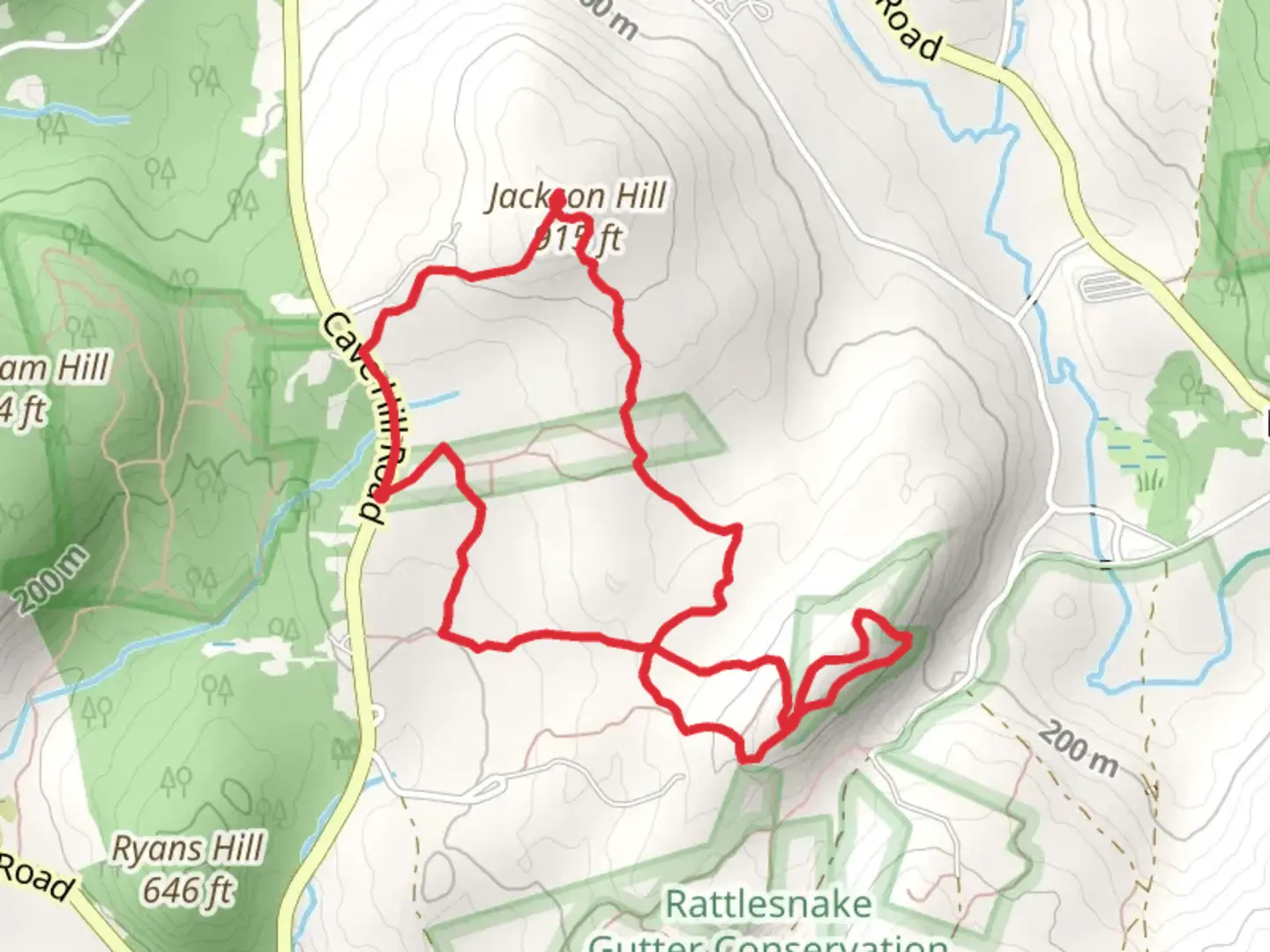 An image depicting the trail Jackson Hill Loop and its surrounding area.