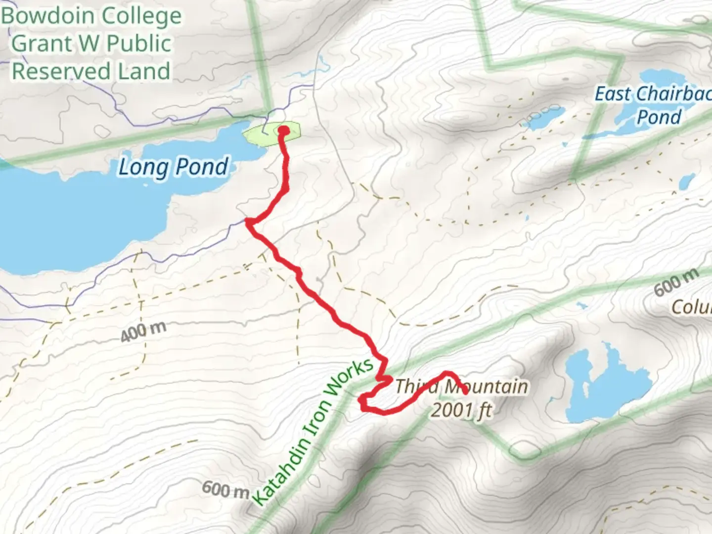 An image depicting the trail Third Mountain Trail from Second Narrows and its surrounding area.