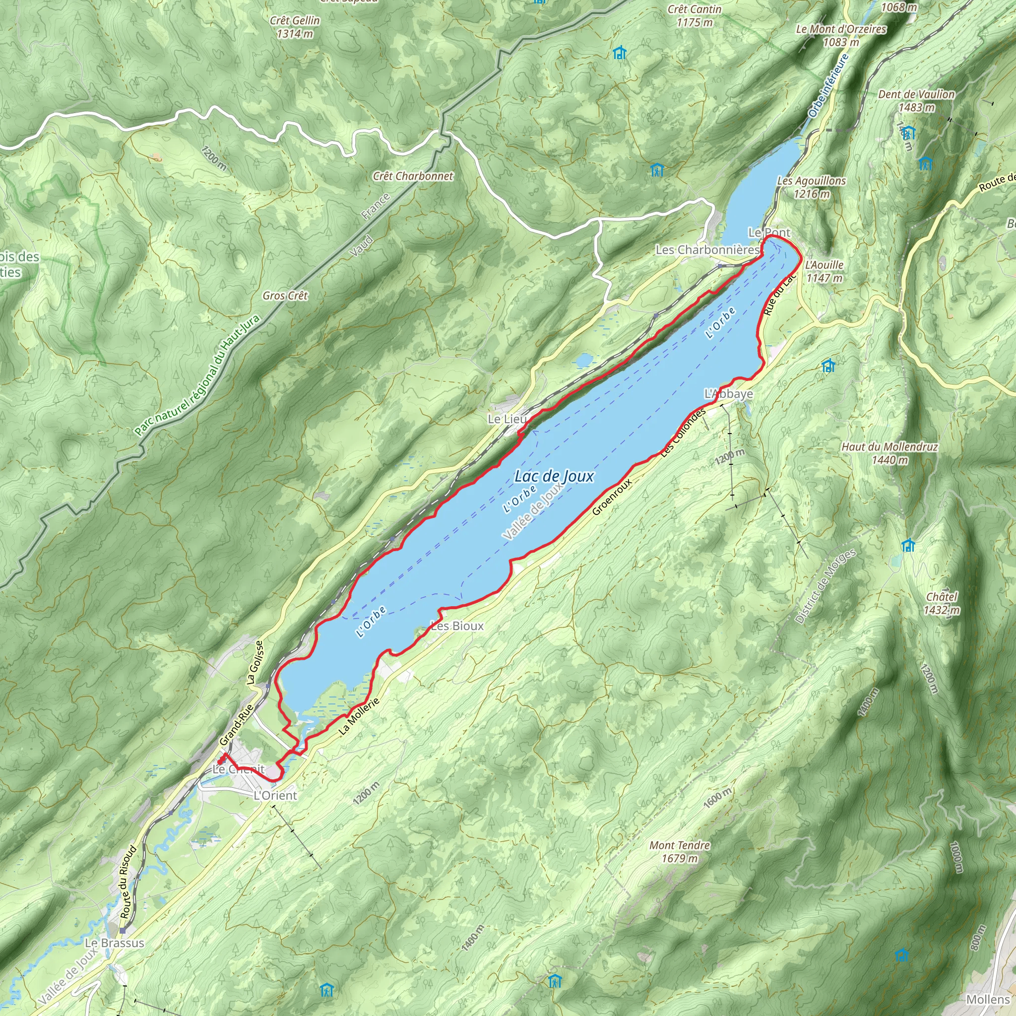 Tour du Lac de Joux mobile static map