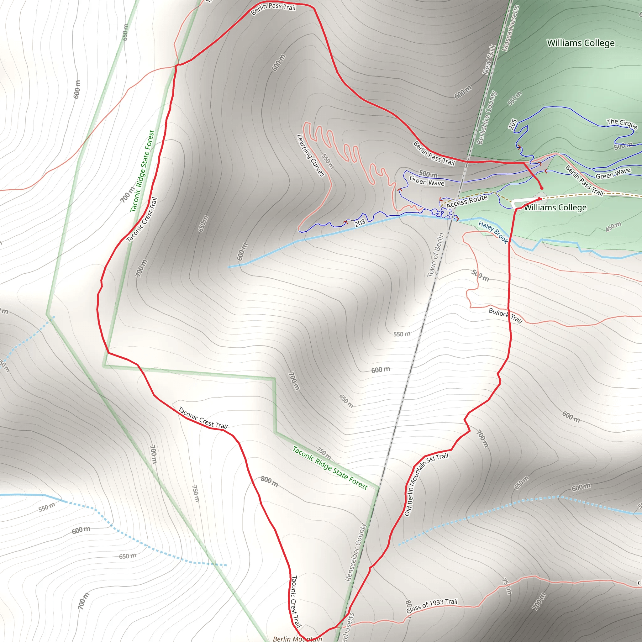 Berlin Mountain and Taconic Crest Loop mobile static map