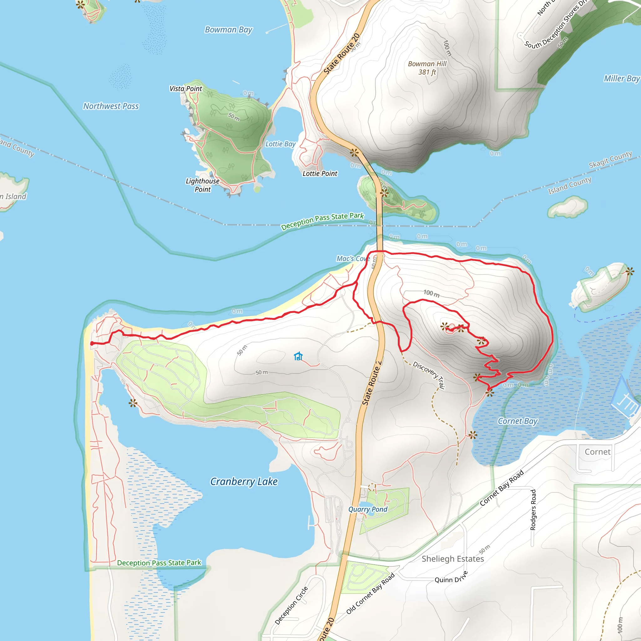 North Beach Trail and Goose Rock Perimeter Trail mobile static map