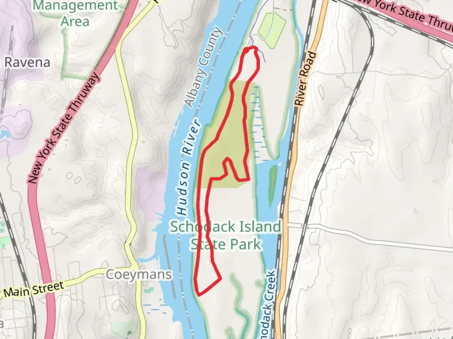 An image depicting the trail Coeymans Creek Loop Trail and its surrounding area.