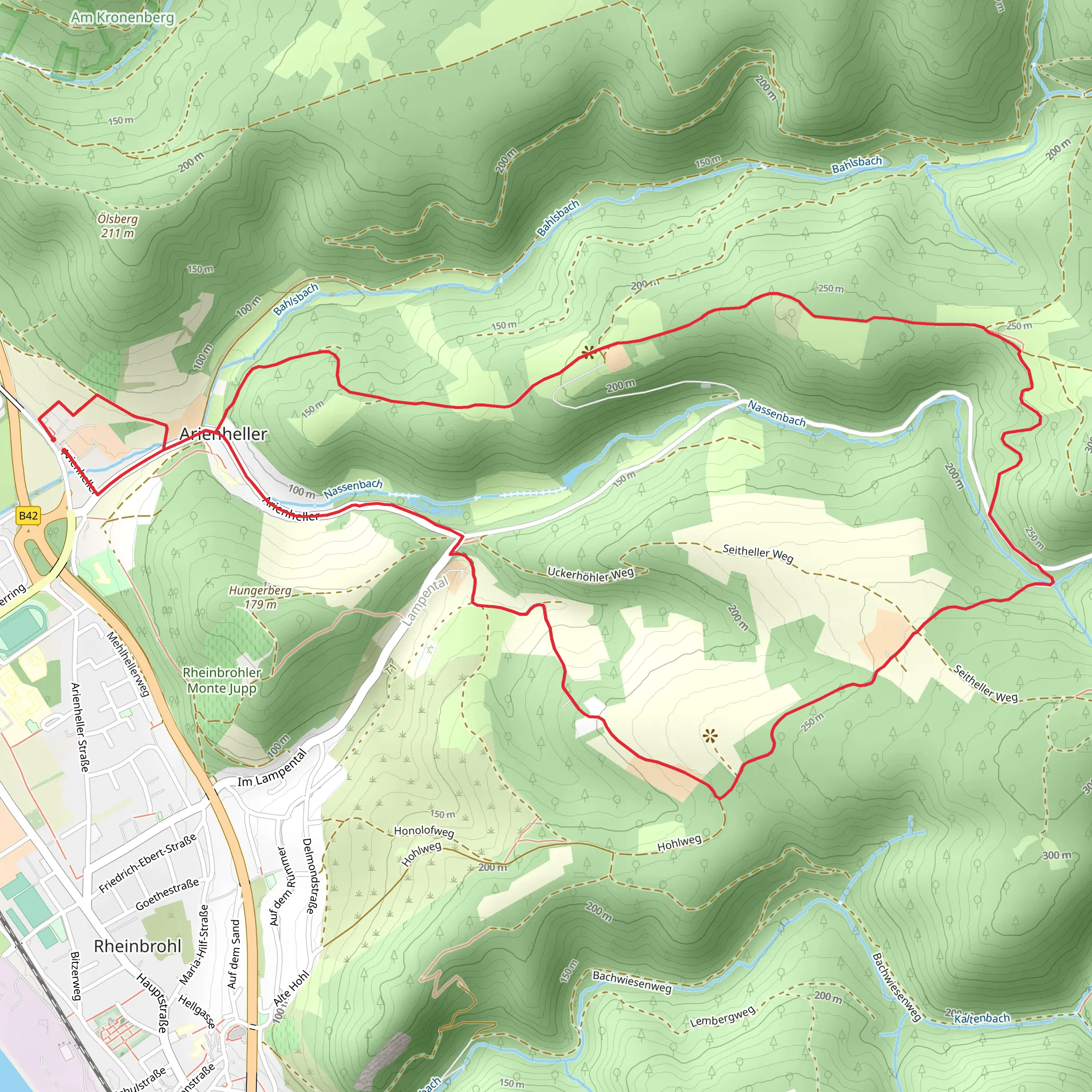 Romerturme, Christinenhohe and Lampenthaler Hof Loop - Arienheller mobile static map