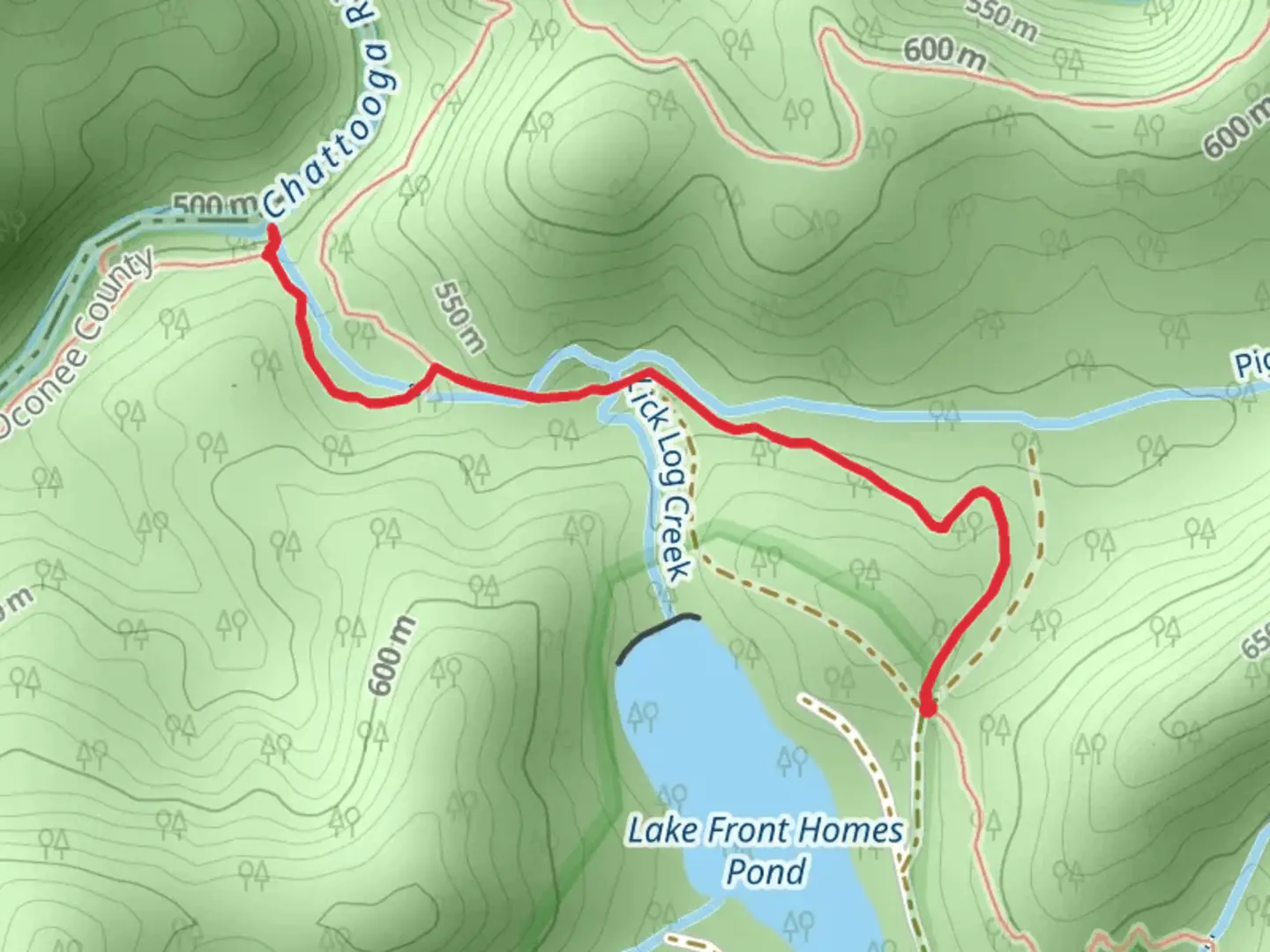 An image depicting the trail Chattooga River viaFoothills Trail and its surrounding area.
