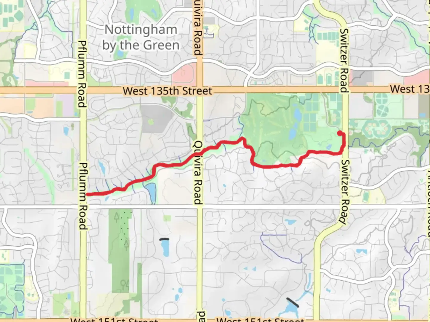 An image depicting the trail Tomahawk Creek Trail and its surrounding area.