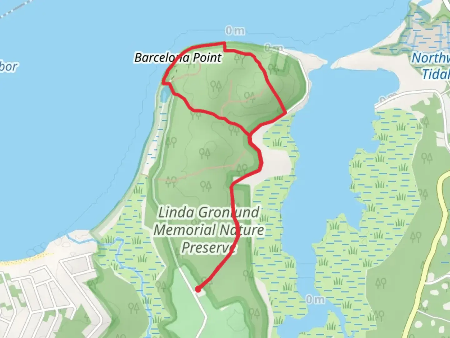 An image depicting the trail Barcelona Point Loop and its surrounding area.