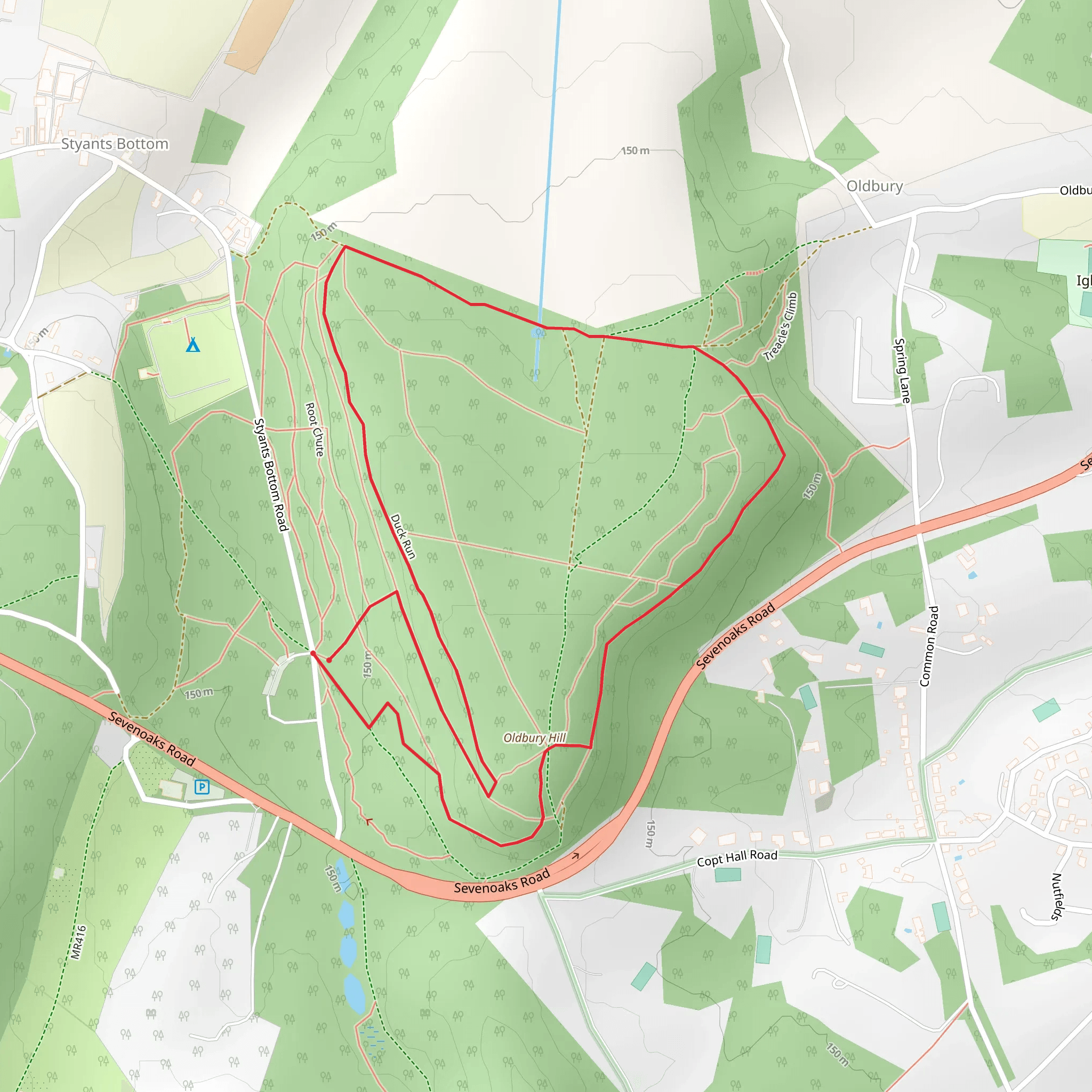 Oldbury Wood Loop mobile static map