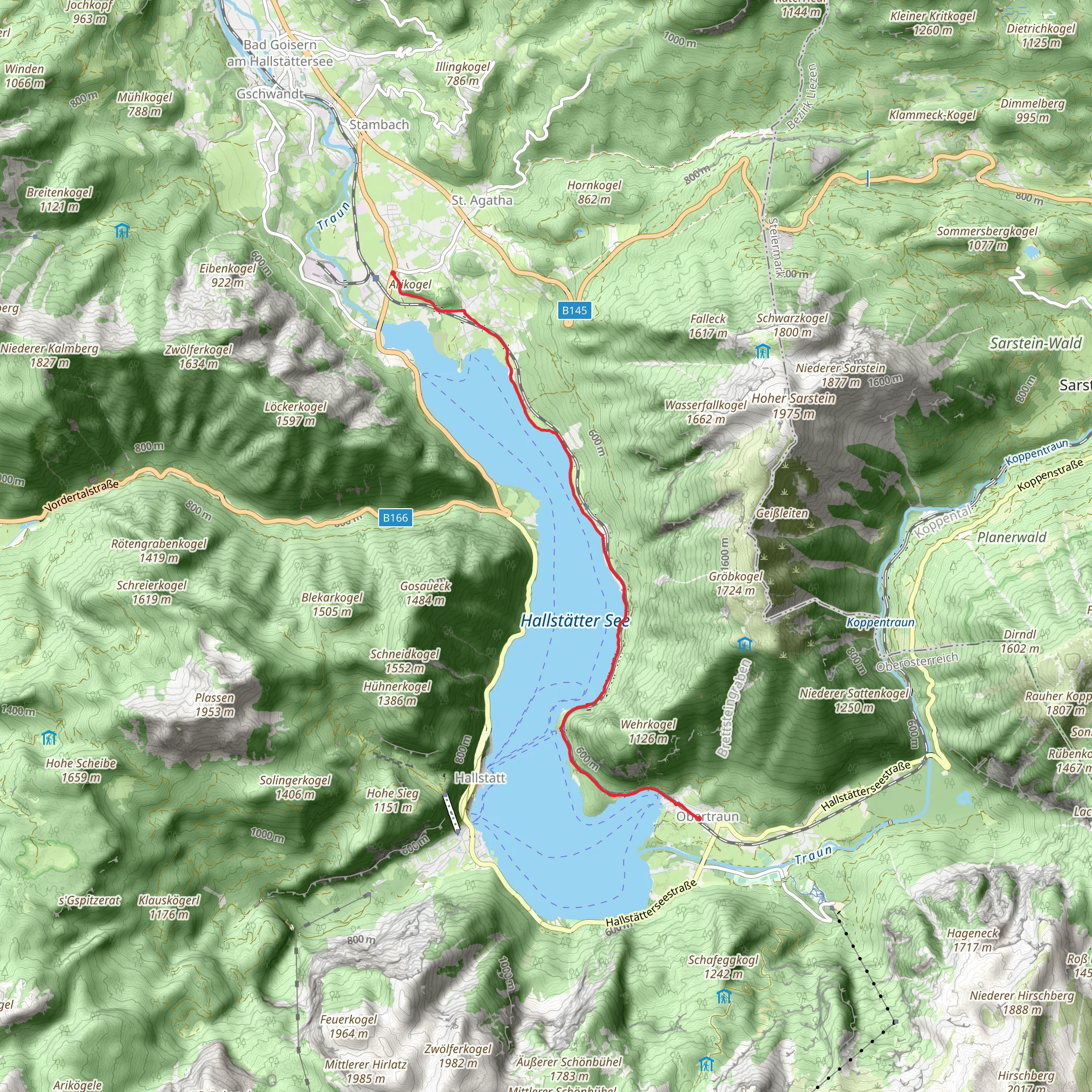 Lake Hallstatt East Bank Trail mobile static map