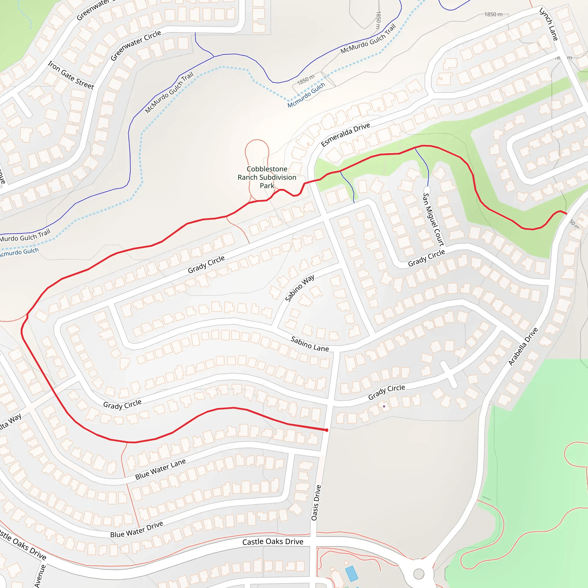 Walk beside Grady Circle mobile static map