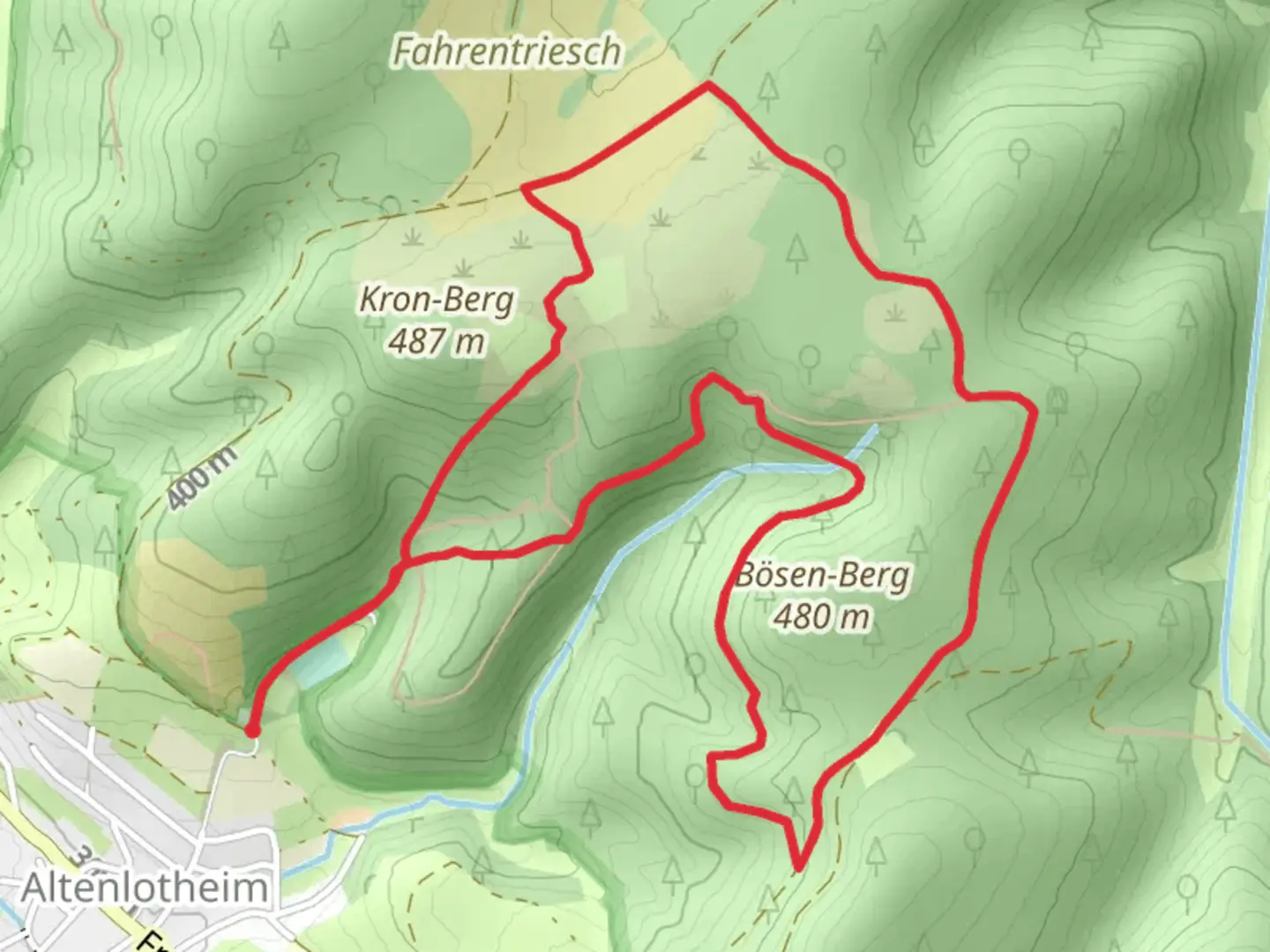 An image depicting the trail Lulluspfad and Nationalpark Rundweg Boesenberg Route and its surrounding area.