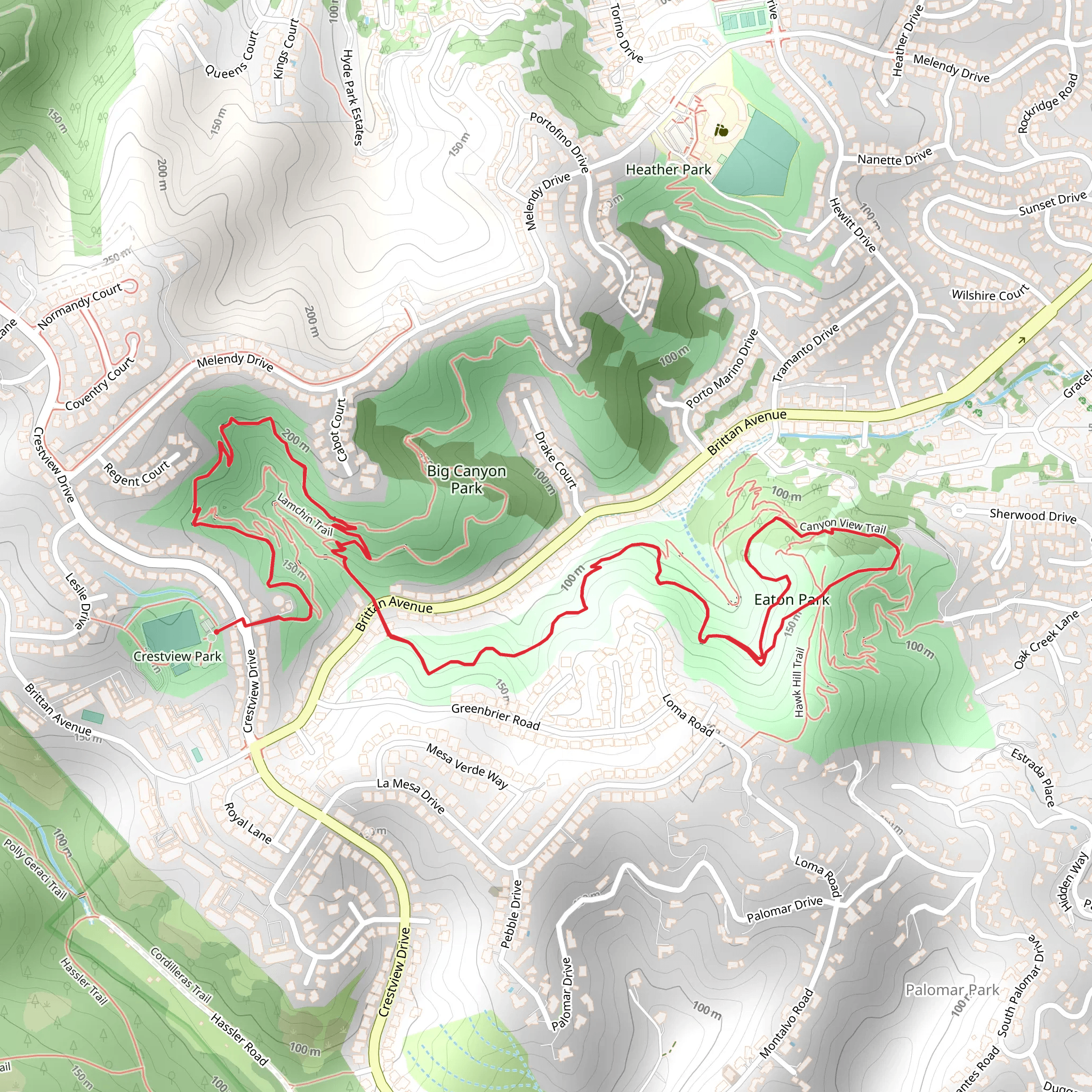 Eaton Canyon Trail mobile static map
