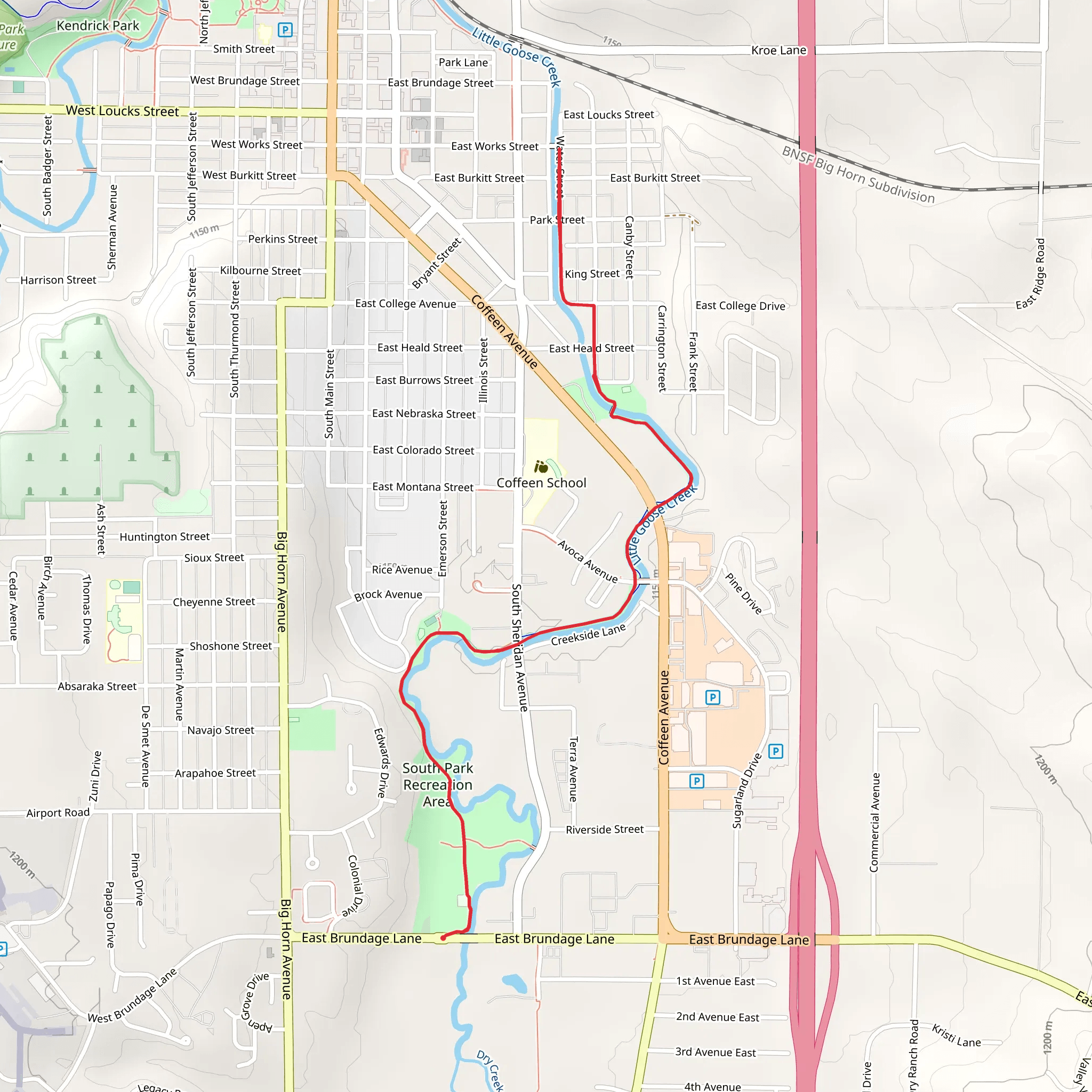 Little Goose Creek and Water Street Path mobile static map