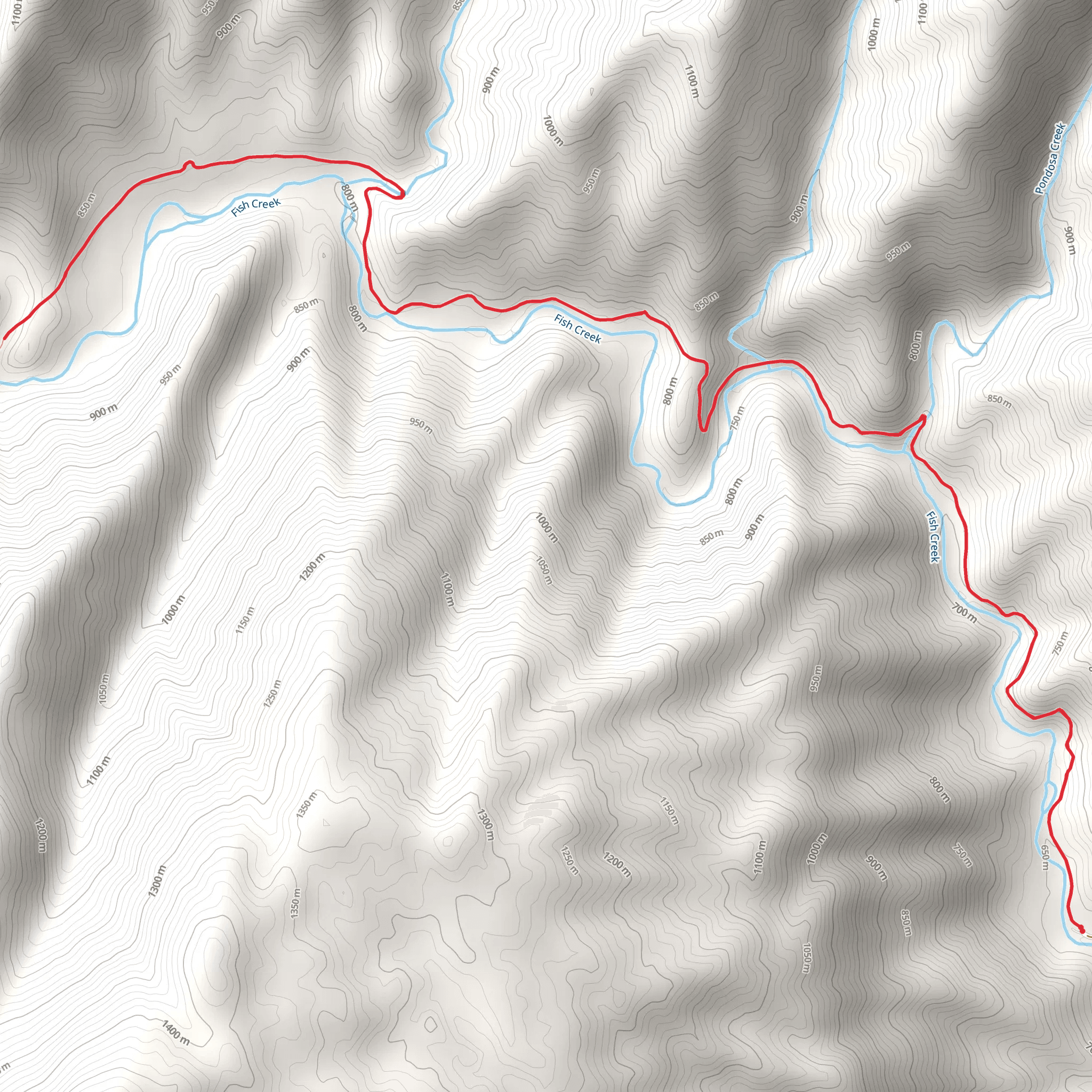 Fish Creek Out and Back mobile static map