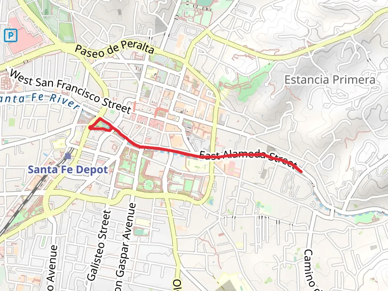 Walk along Santa Fe River from De Vargas Park