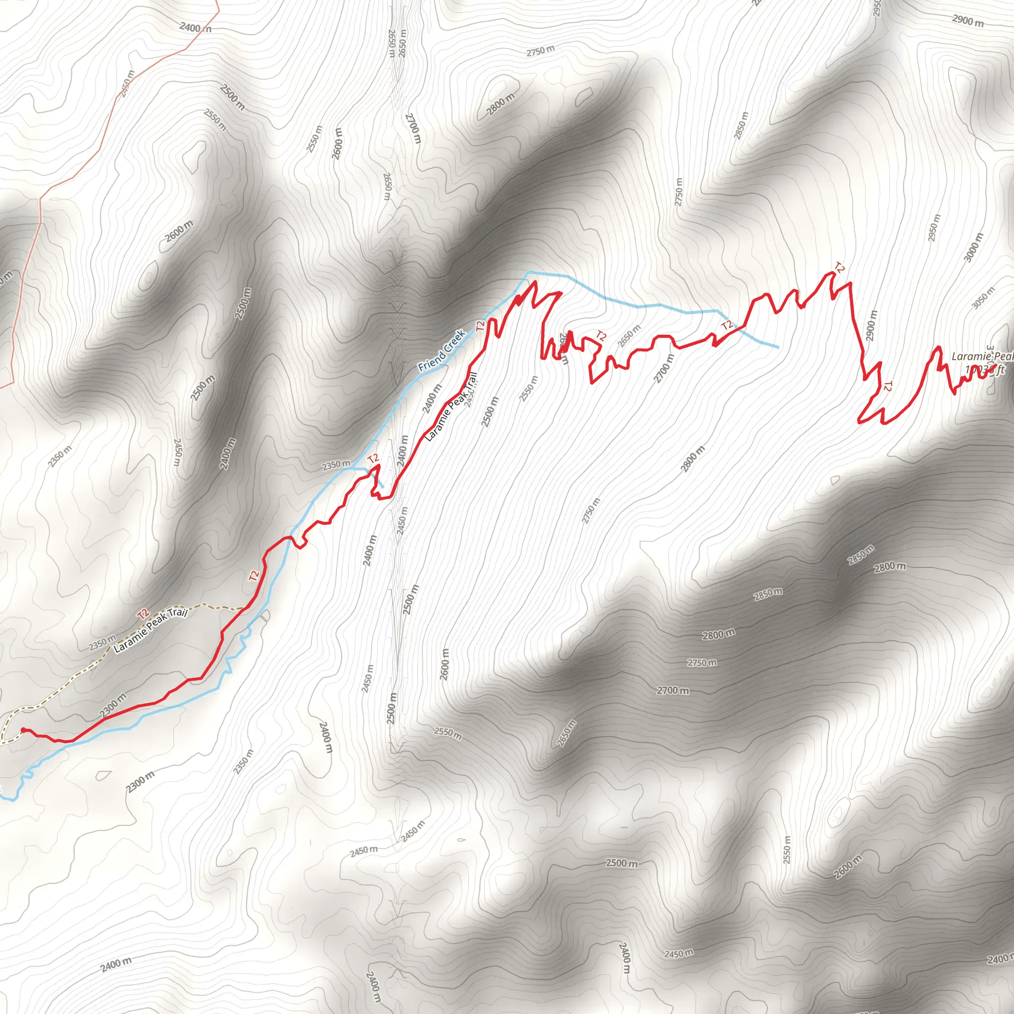 Laramie Peak via Friend Park Campground Trail mobile static map