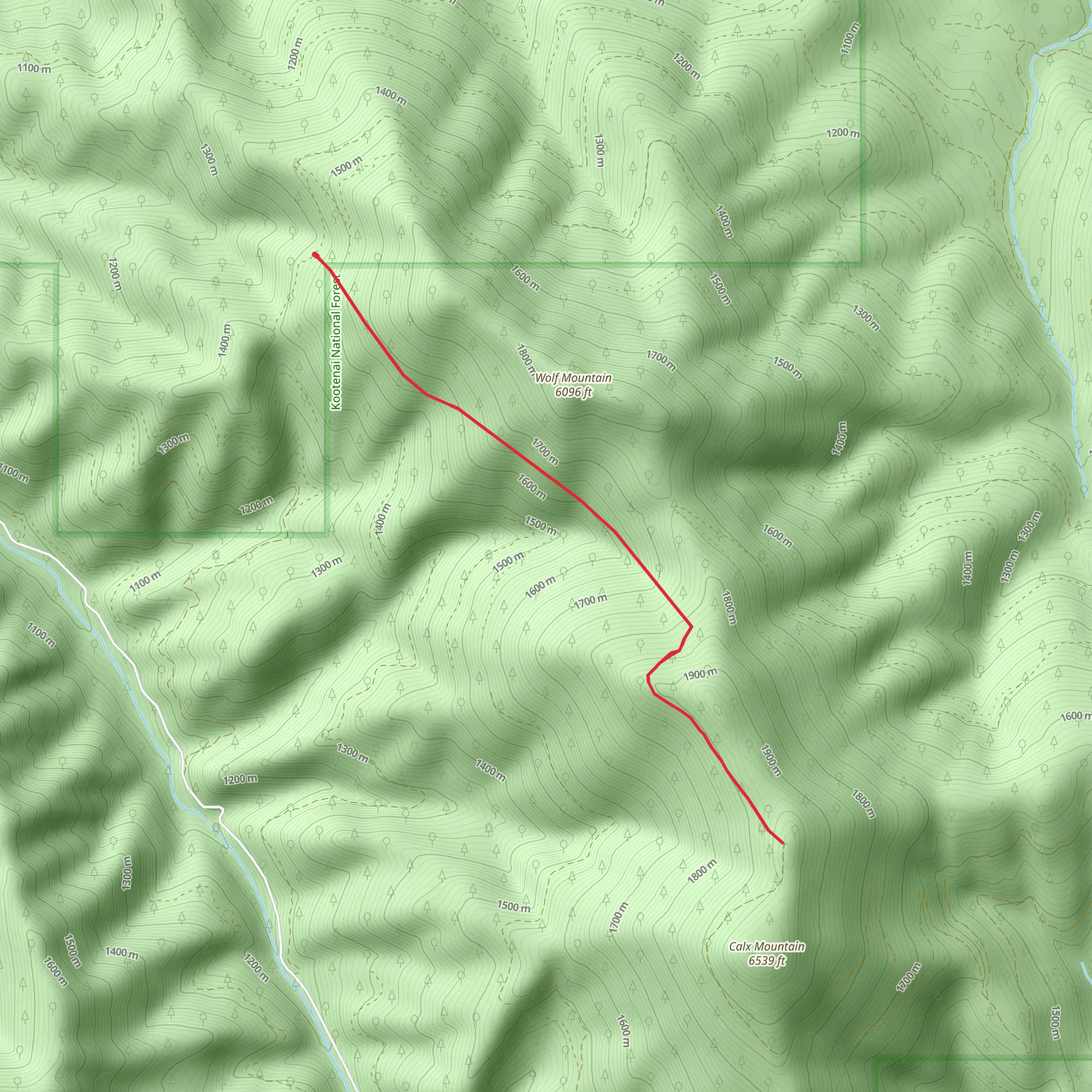 Calx Mountain Trail mobile static map