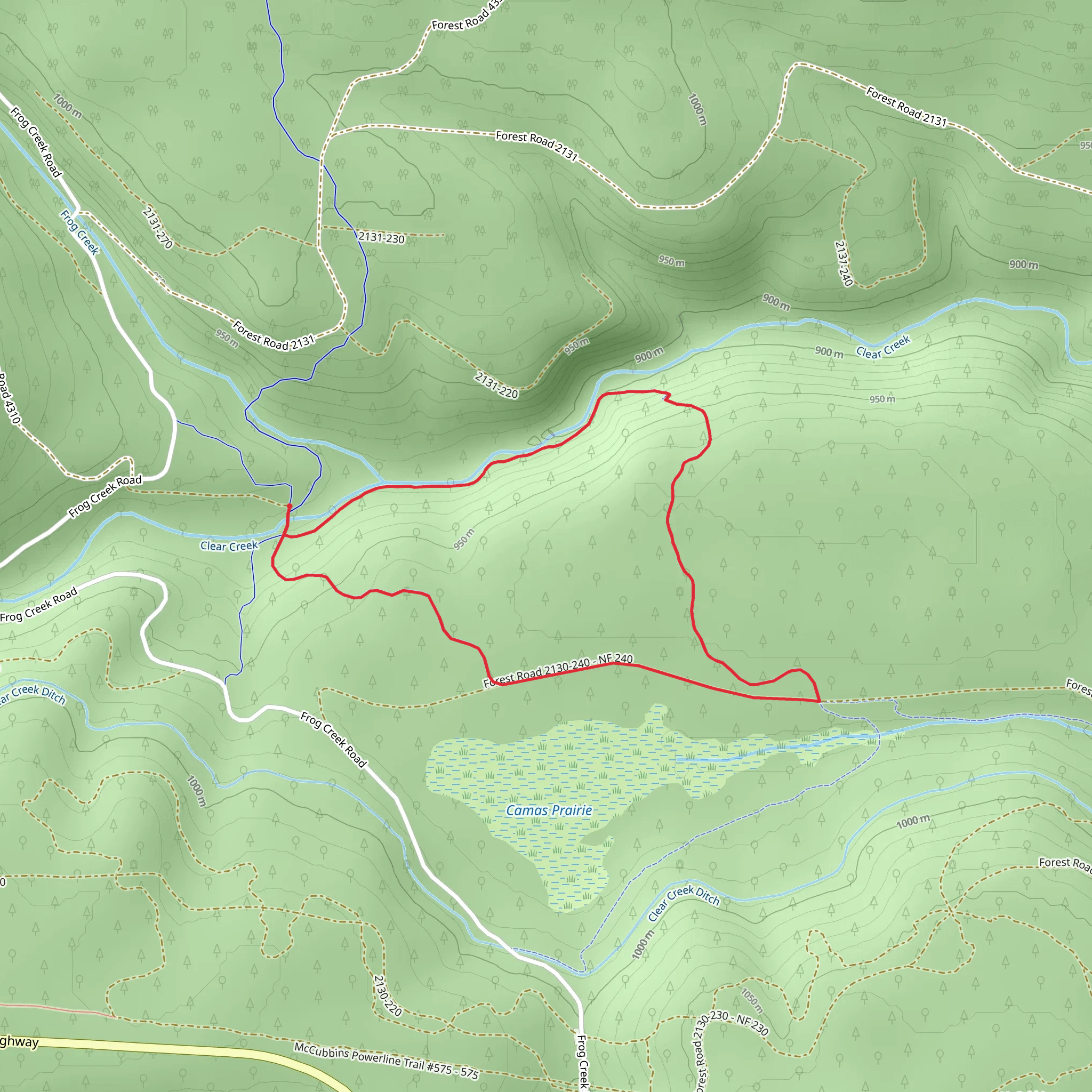 Clear Creek Trail Loop mobile static map