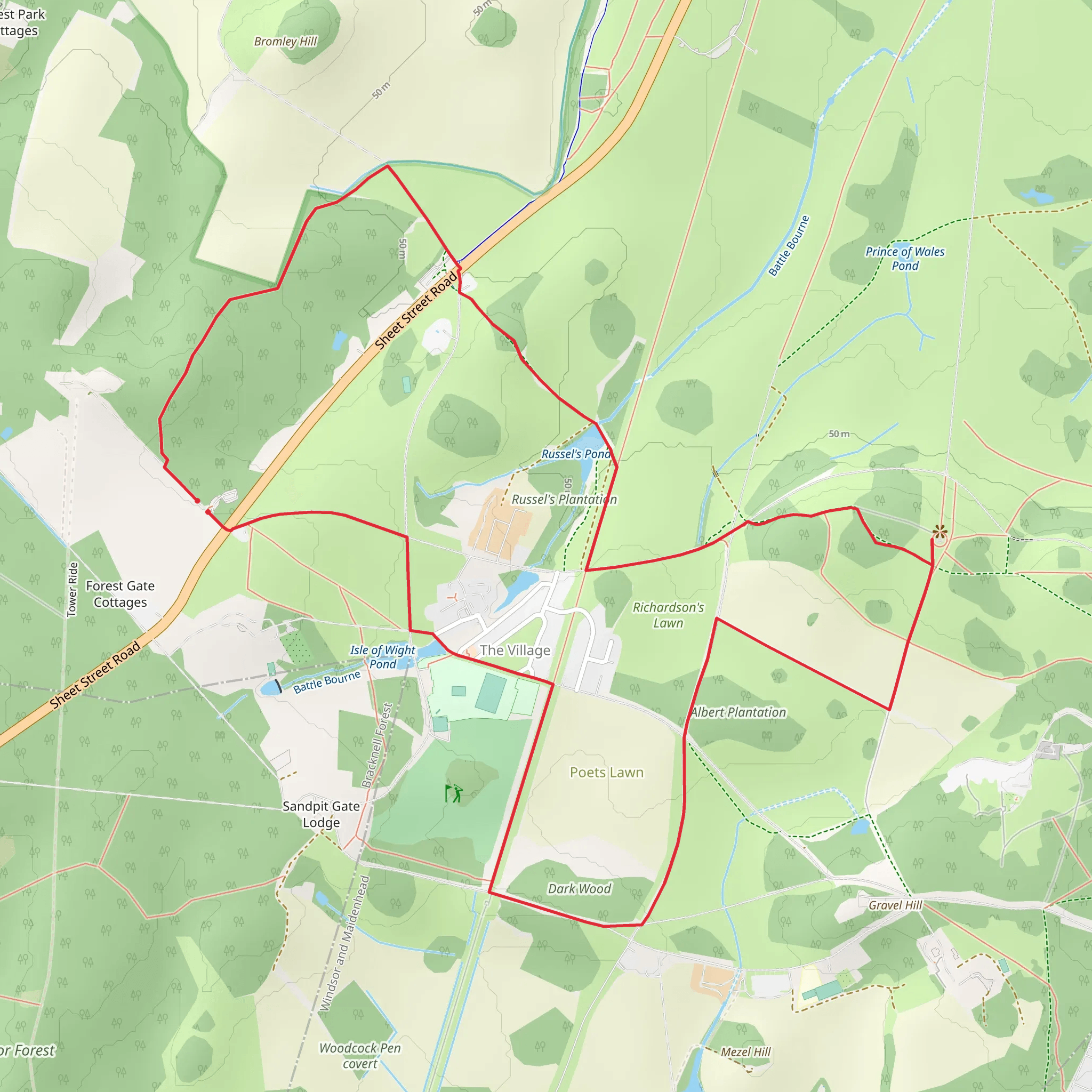 Cranbourne Park Loop mobile static map