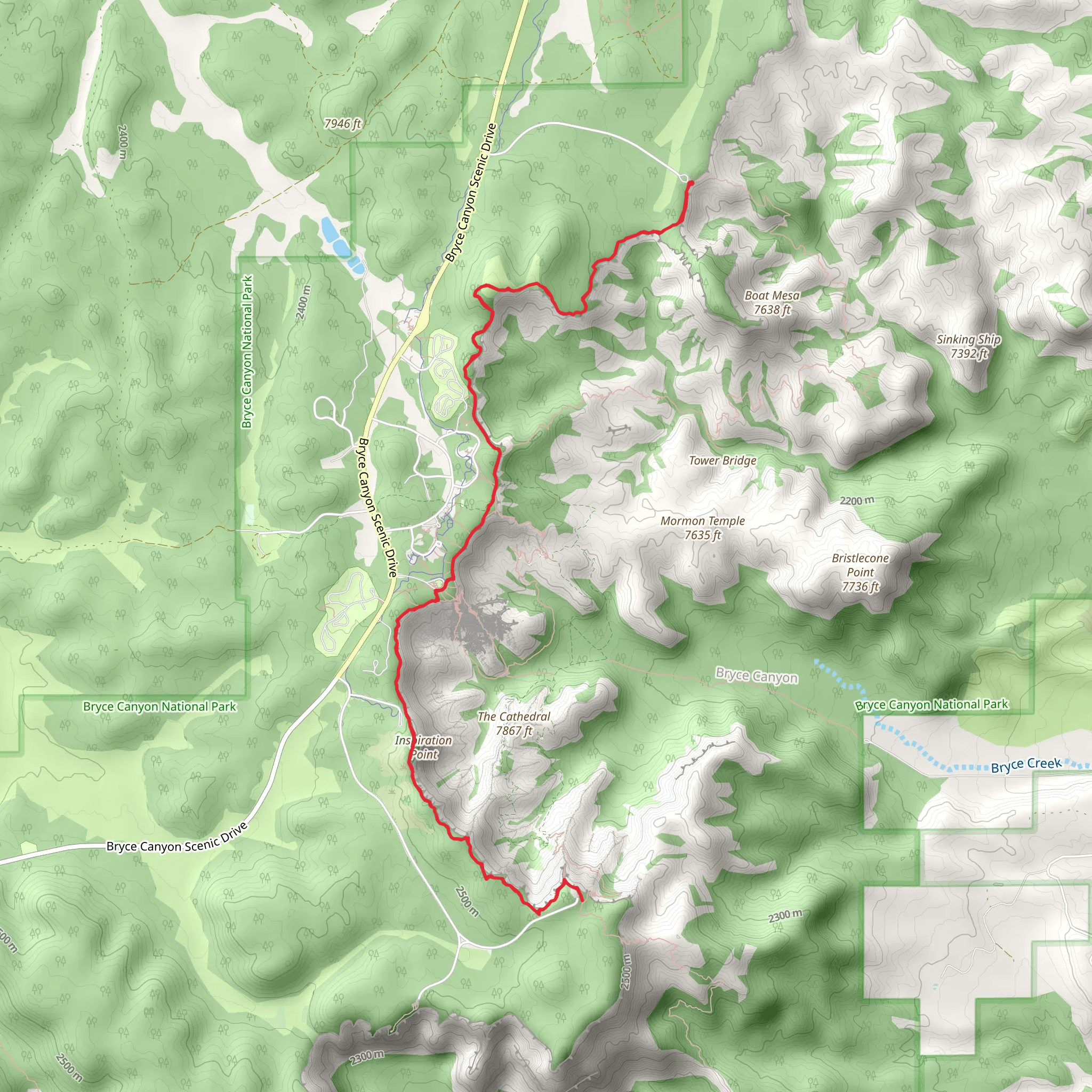 Inspiration Point and Rim Trail mobile static map
