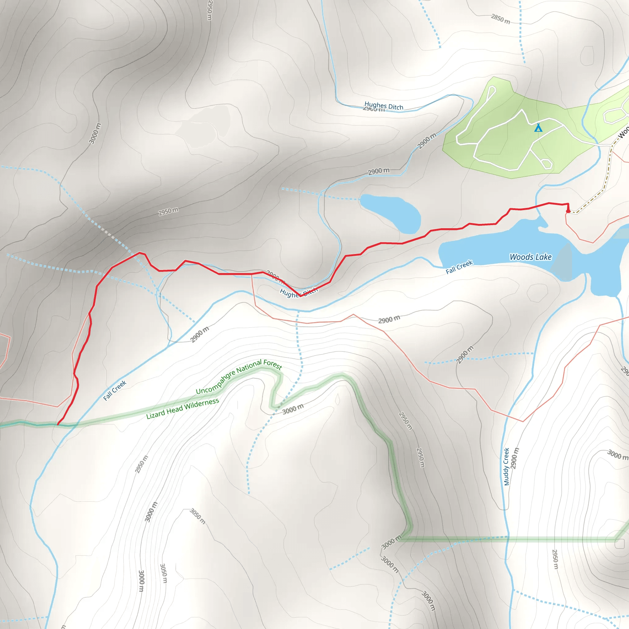Hughes Ditch Headgate Trail mobile static map