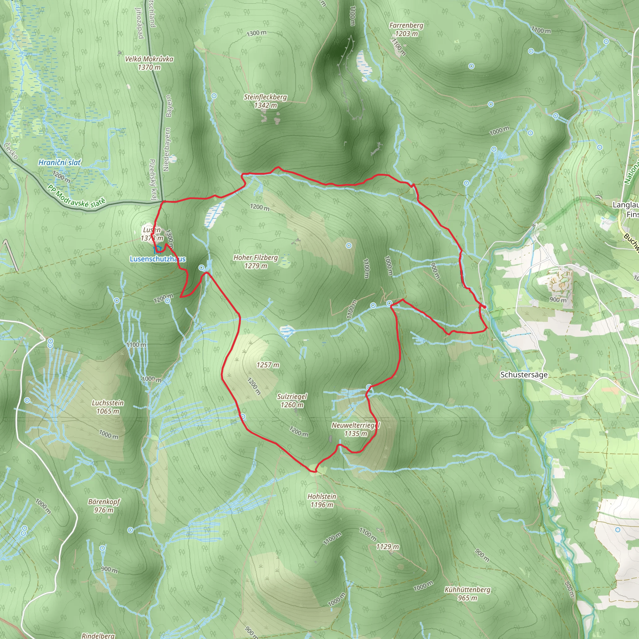 Lusen and Hirschkopfbrücke Loop via Soldanelle mobile static map