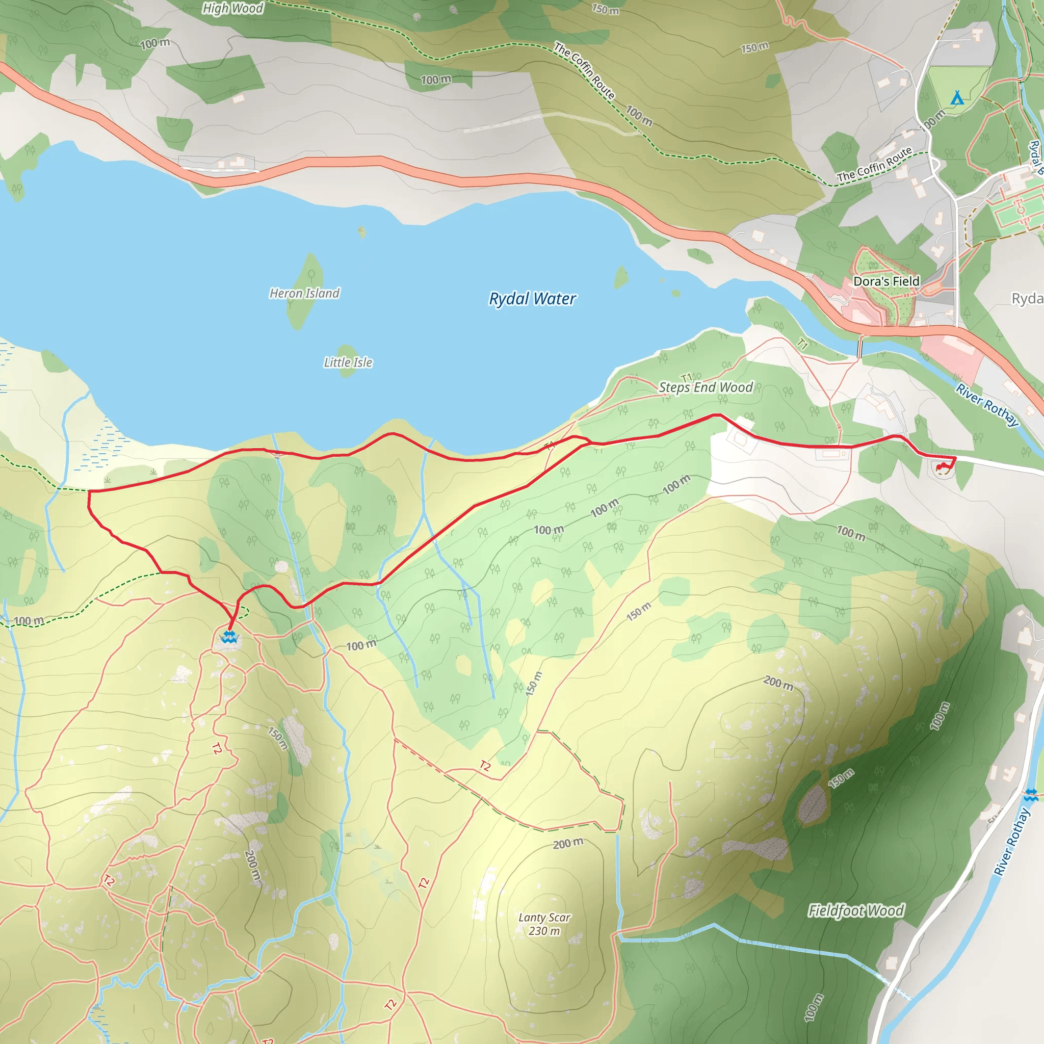 Rydal Cave and Rydal Water mobile static map