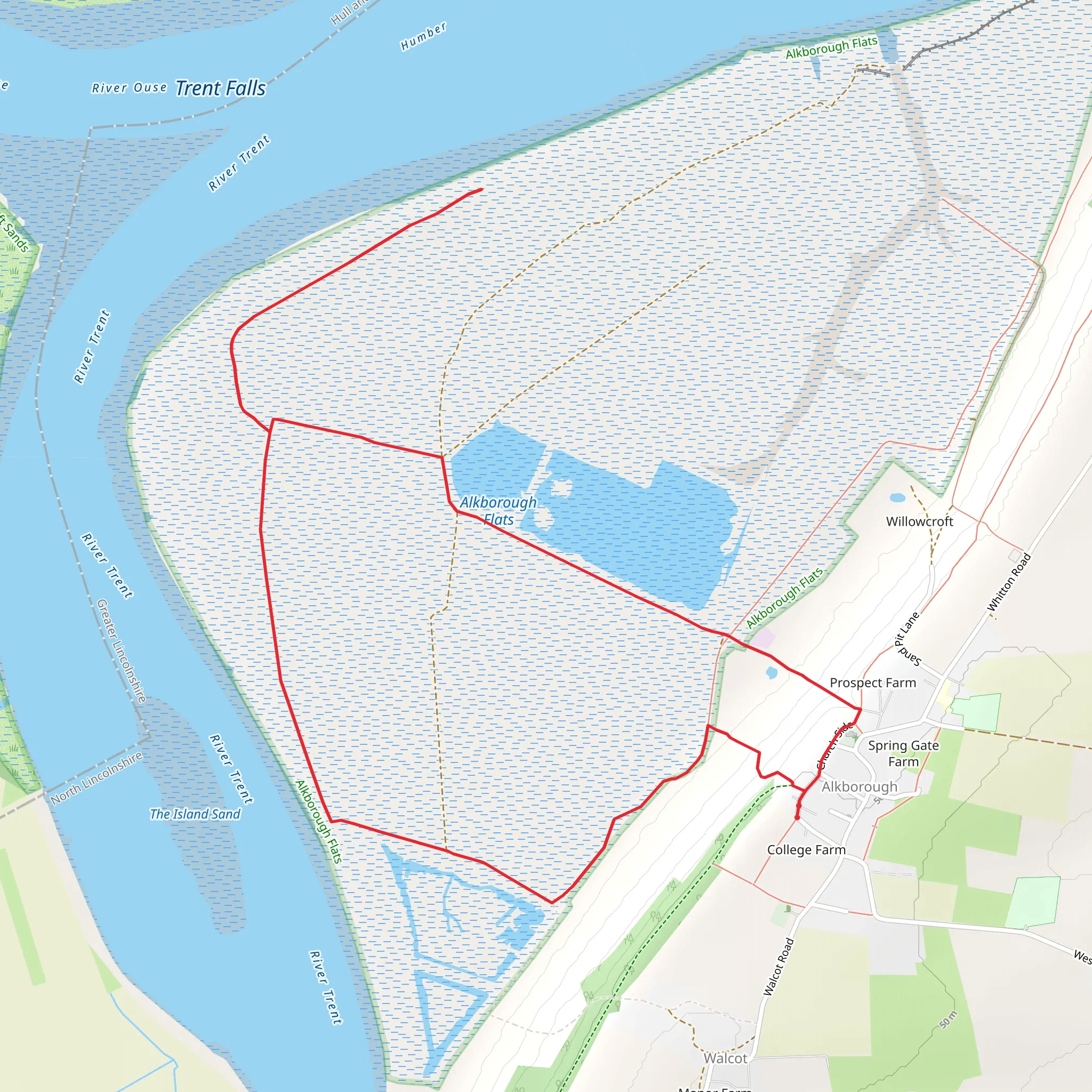 Alkborough Flats and Julian's Bower Loop mobile static map