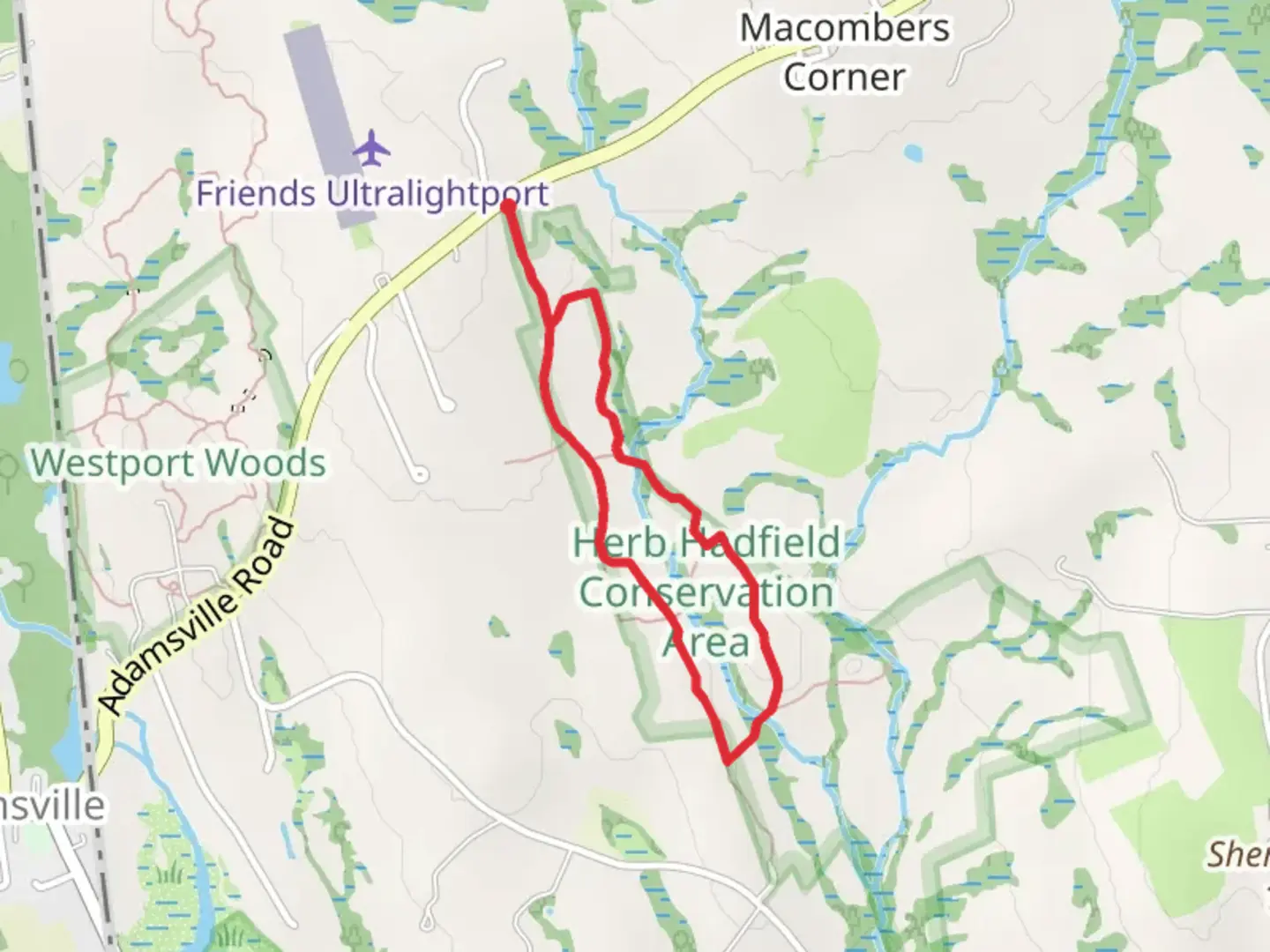 An image depicting the trail Adamsville Road South Loop and its surrounding area.