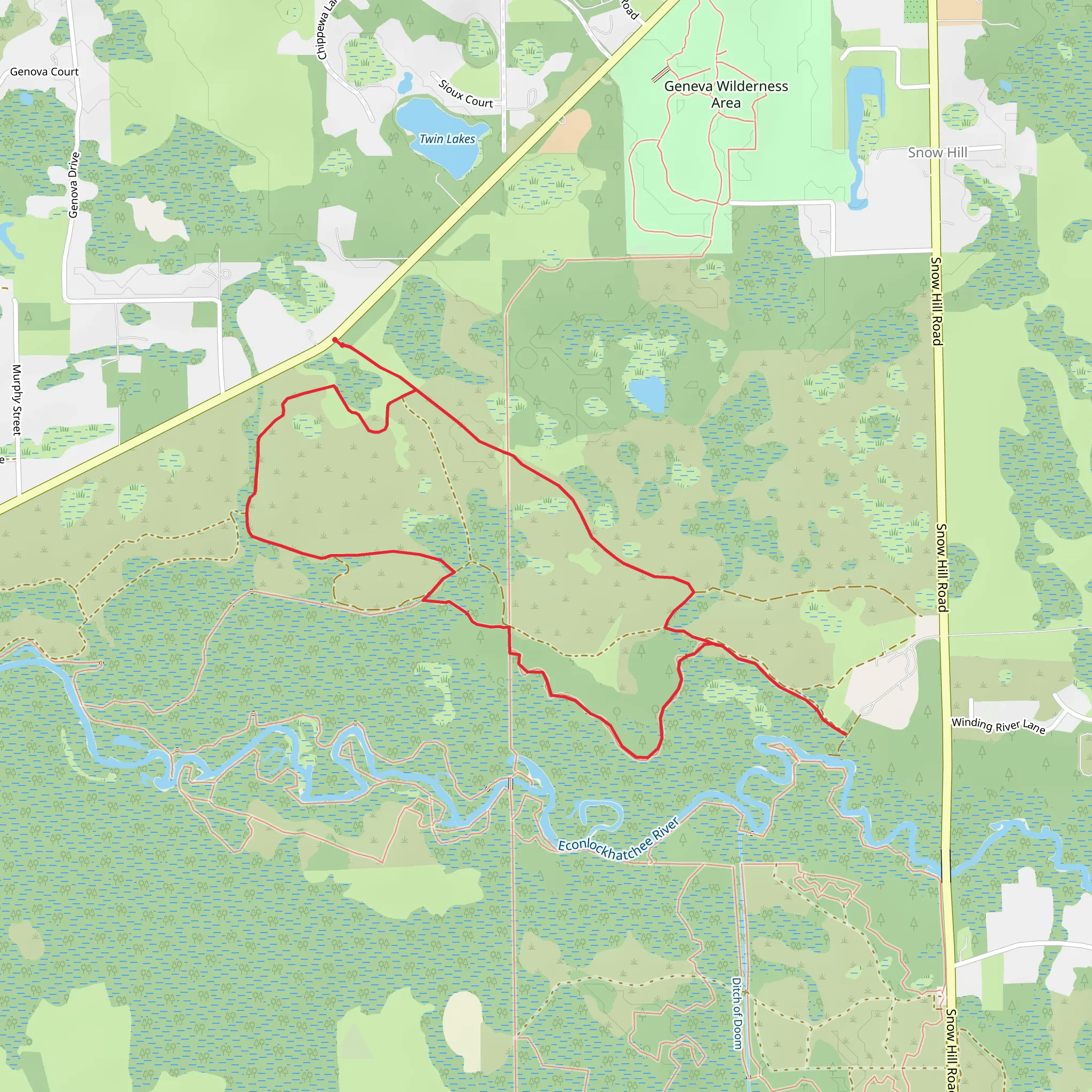 Kolokee Trail and Flagler Loop Trail mobile static map