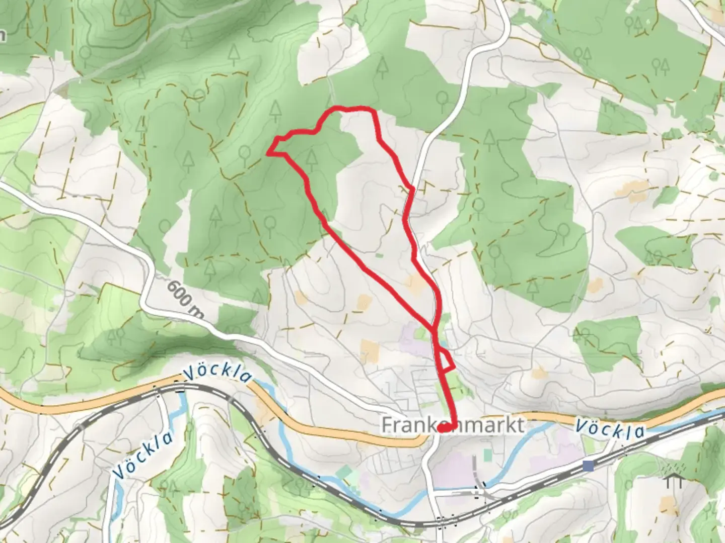 An image depicting the trail Forest idyll and its surrounding area.