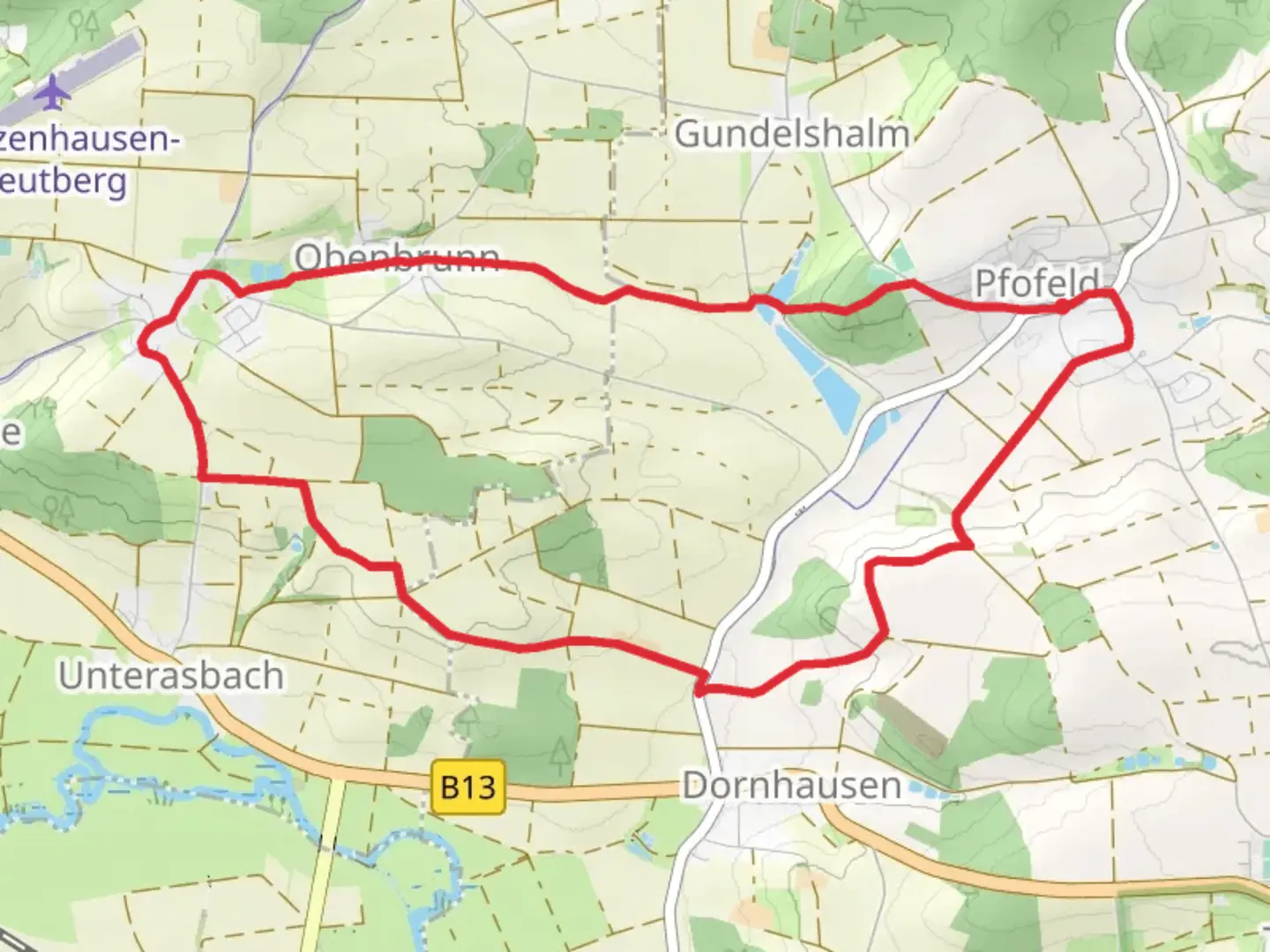 An image depicting the trail Thermenweg and its surrounding area.