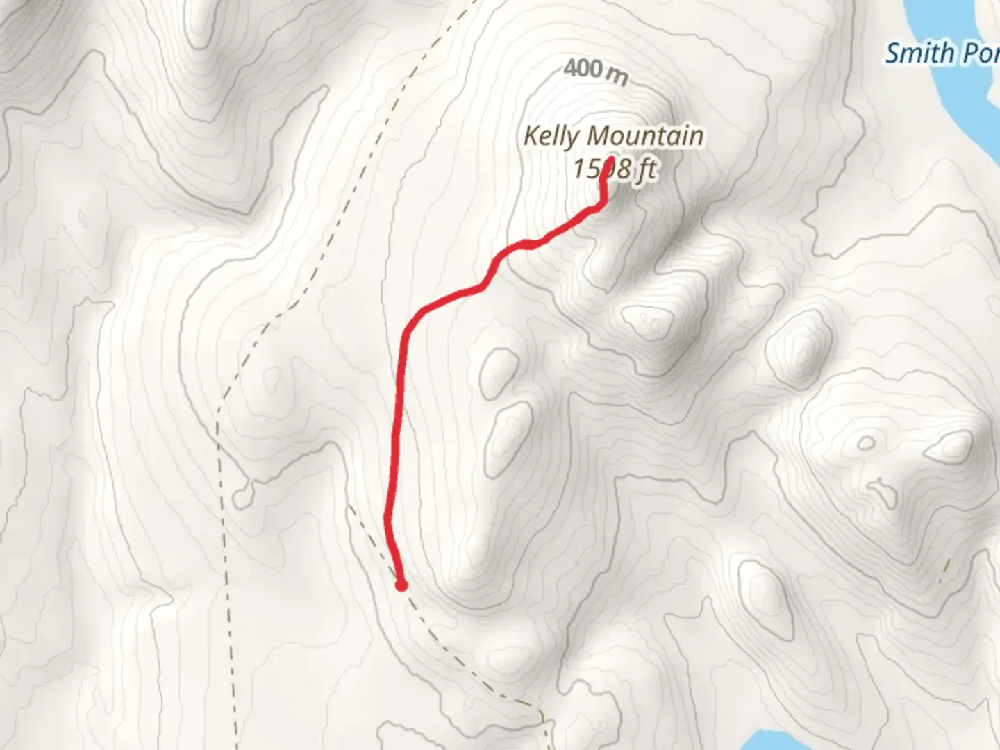 An image depicting the trail Kelly Mountain Trail from Stagecoach Road and its surrounding area.