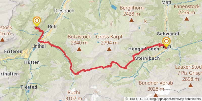 Alpine Pass Route stage 3 Map