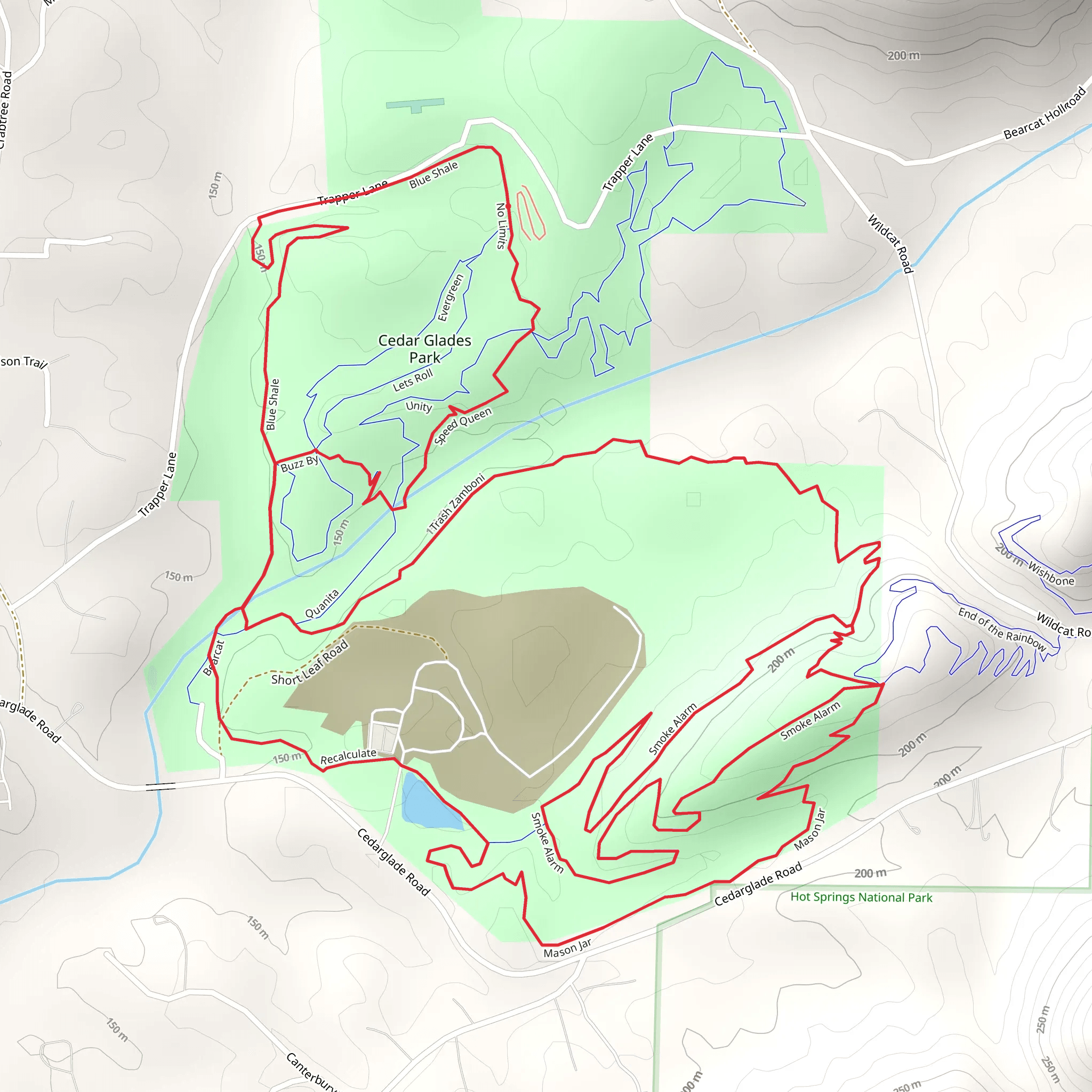 Cedar Glades Park Loop mobile static map