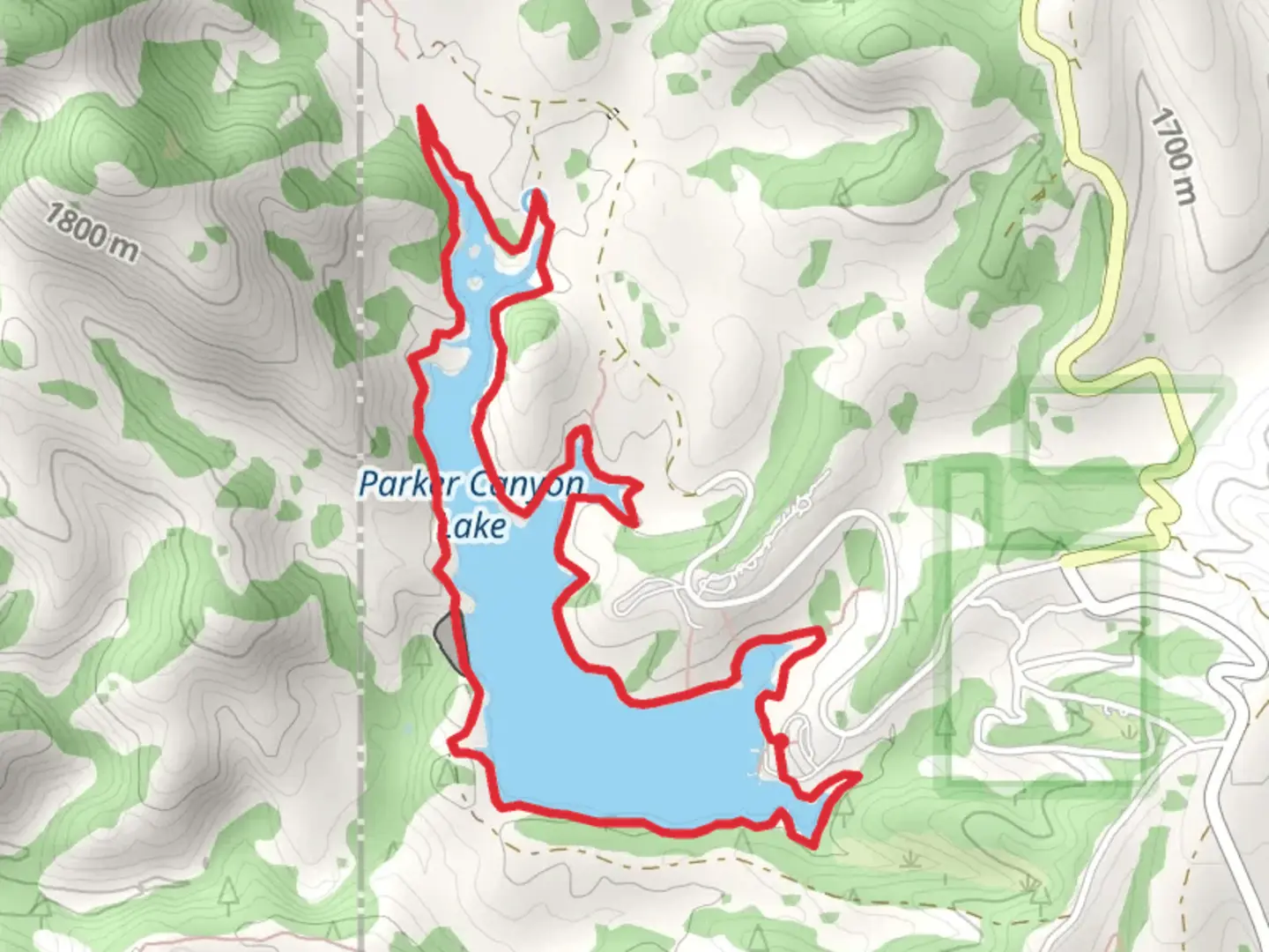 An image depicting the trail Parker Canyon Lakeshore Trail and its surrounding area.