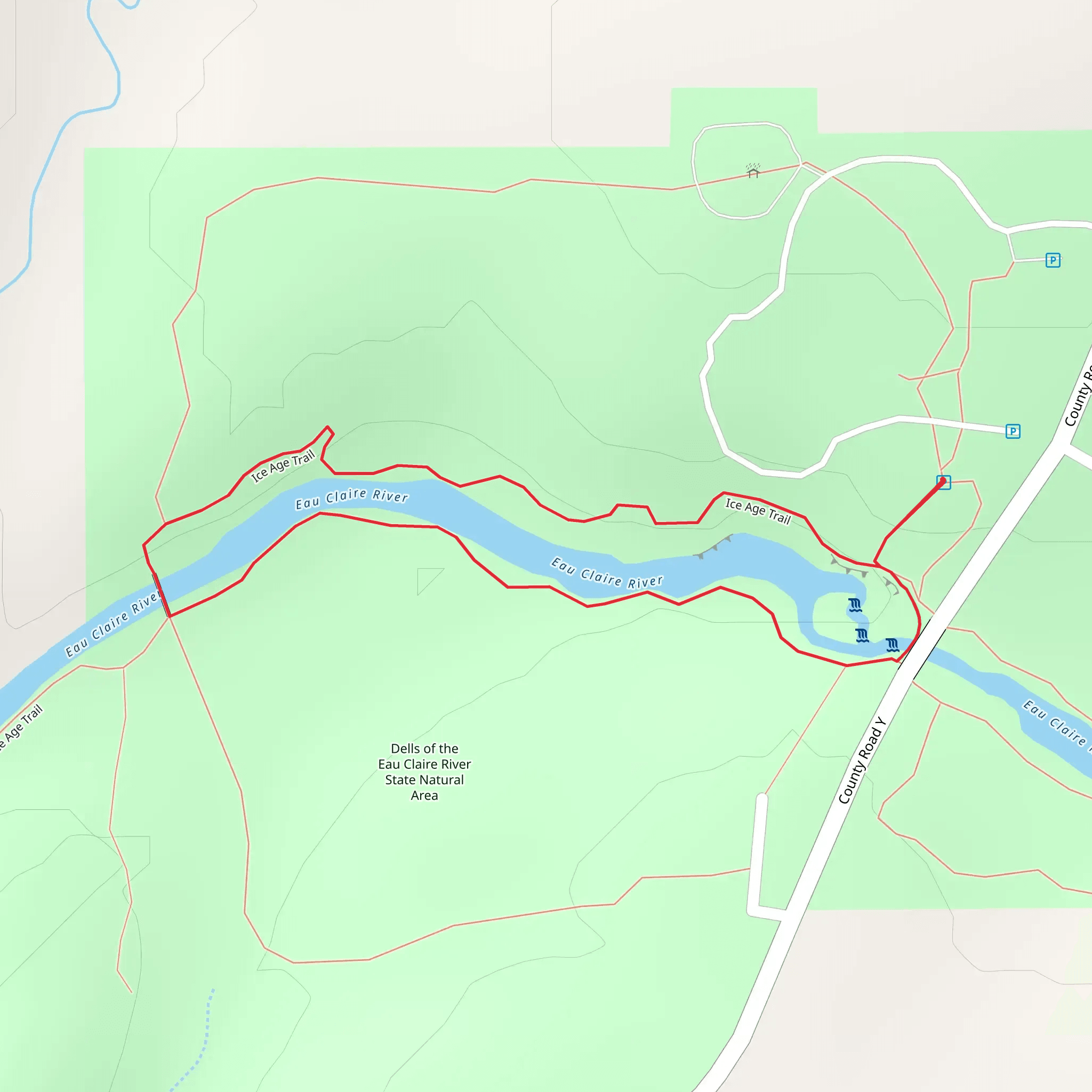 Eau Claire River Loop mobile static map