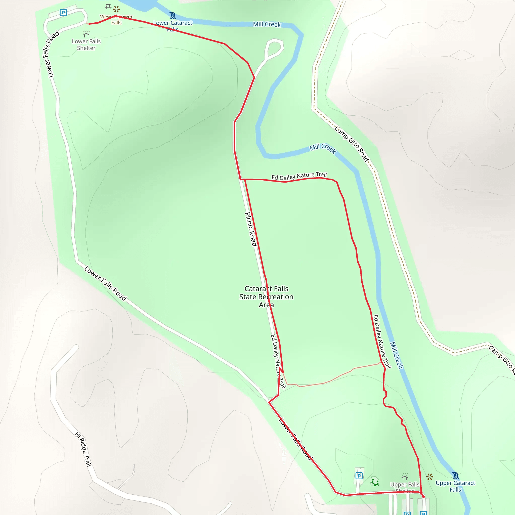 Mill Creek and Ed Dailey Nature Trail mobile static map