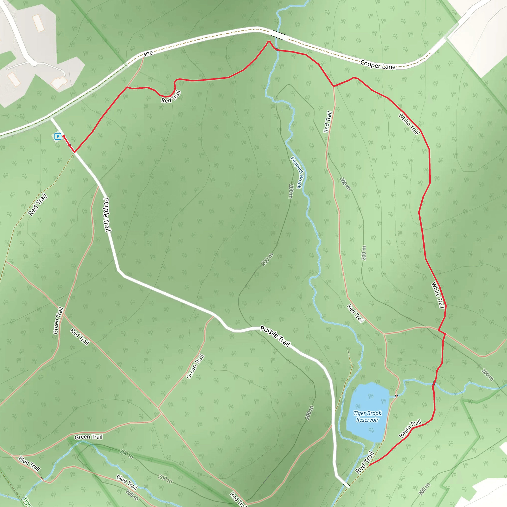 Red and White Trail mobile static map