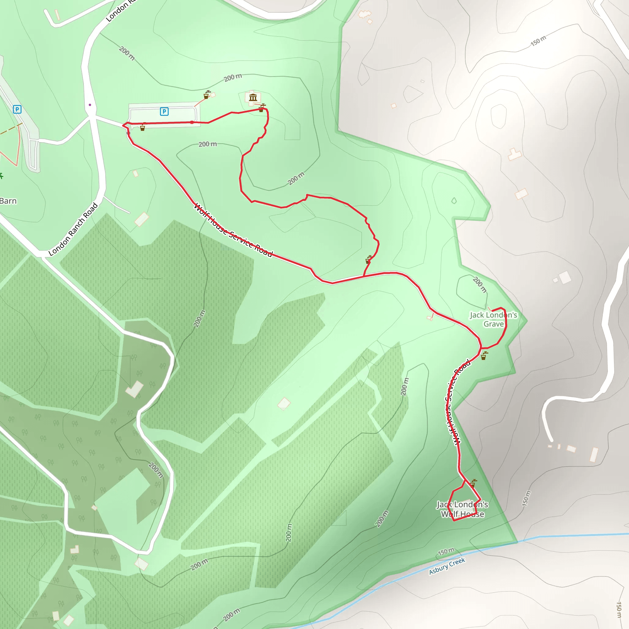 Jack London's Grave Loop mobile static map