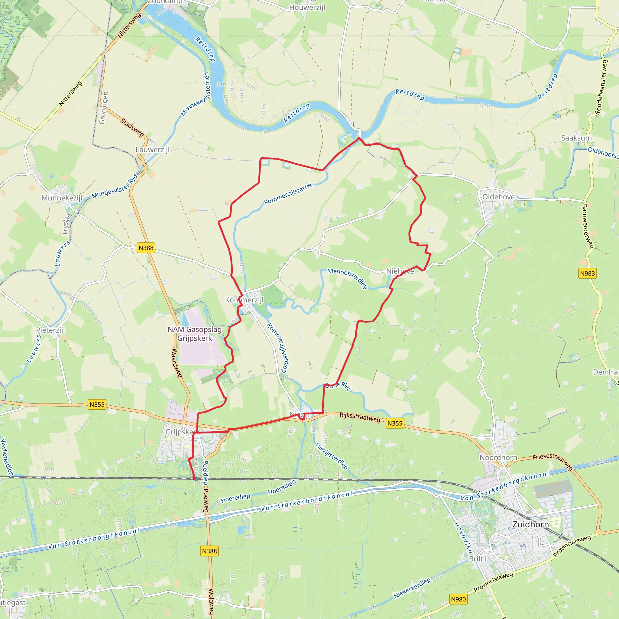 Ruigezandsterpolder and Niehove Loop mobile static map
